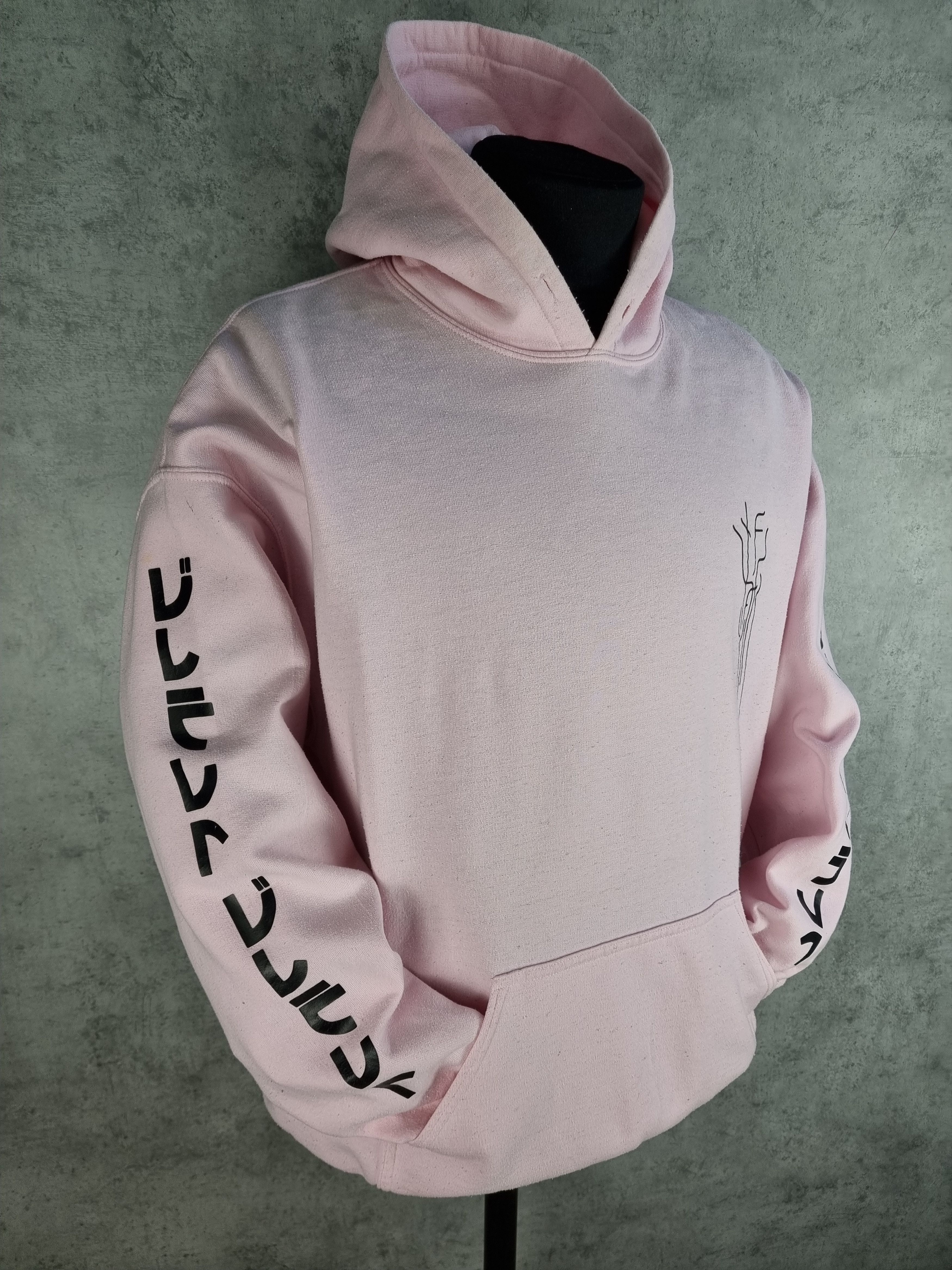 Anime × Japanese Brand Vintage Light Pink Symbols Design Hoodie Sweatshirt Size US XL / EU 56 / 4 - 15 Thumbnail