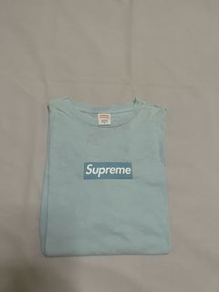 Supreme 'LV monogram' Box Logo T-shirt Ice Blue – Urban