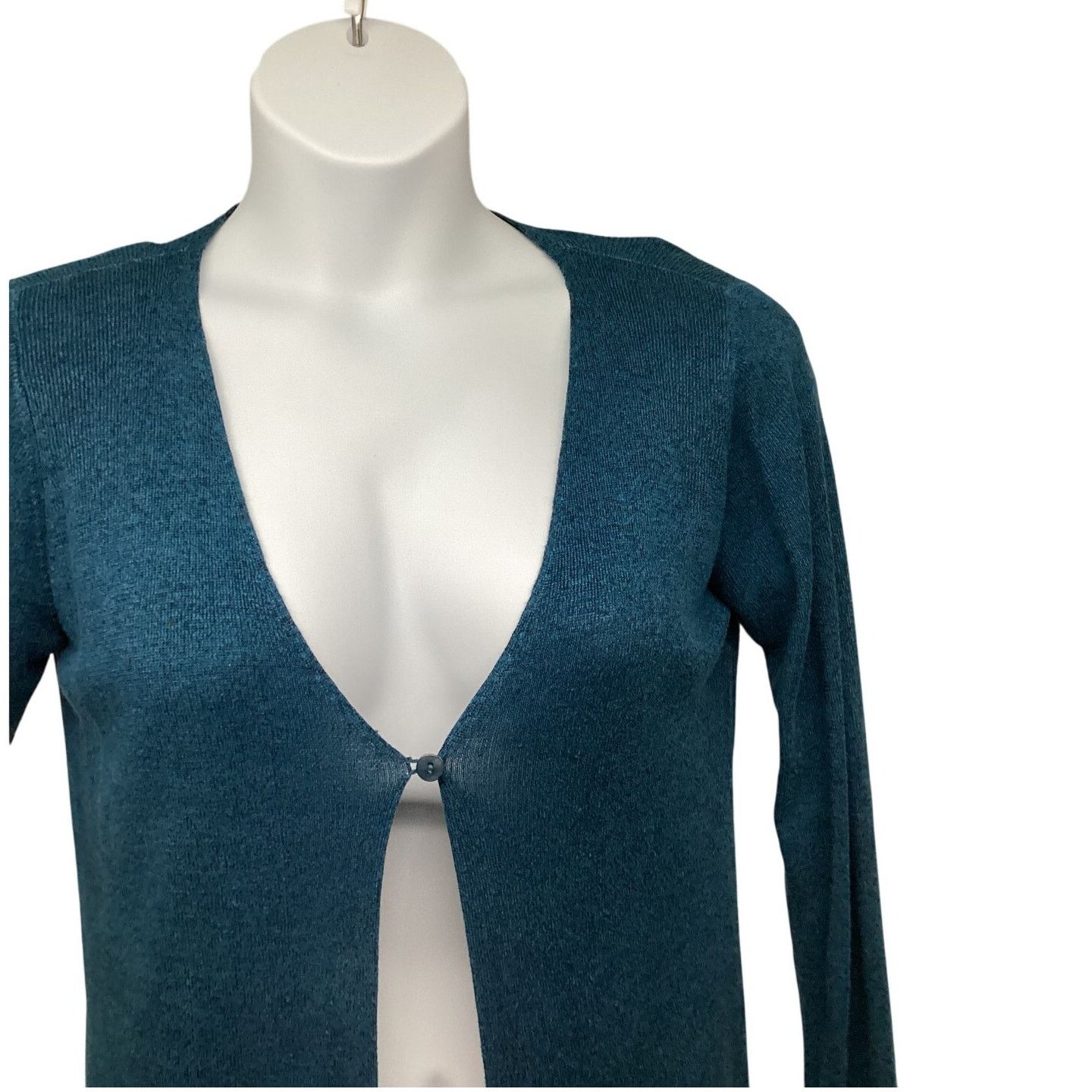 Eileen Fisher Eileen Fisher Petites Blue Cardigan Sweater 0/2 PP Stretch Size XS / US 0-2 / IT 36-38 - 4 Thumbnail