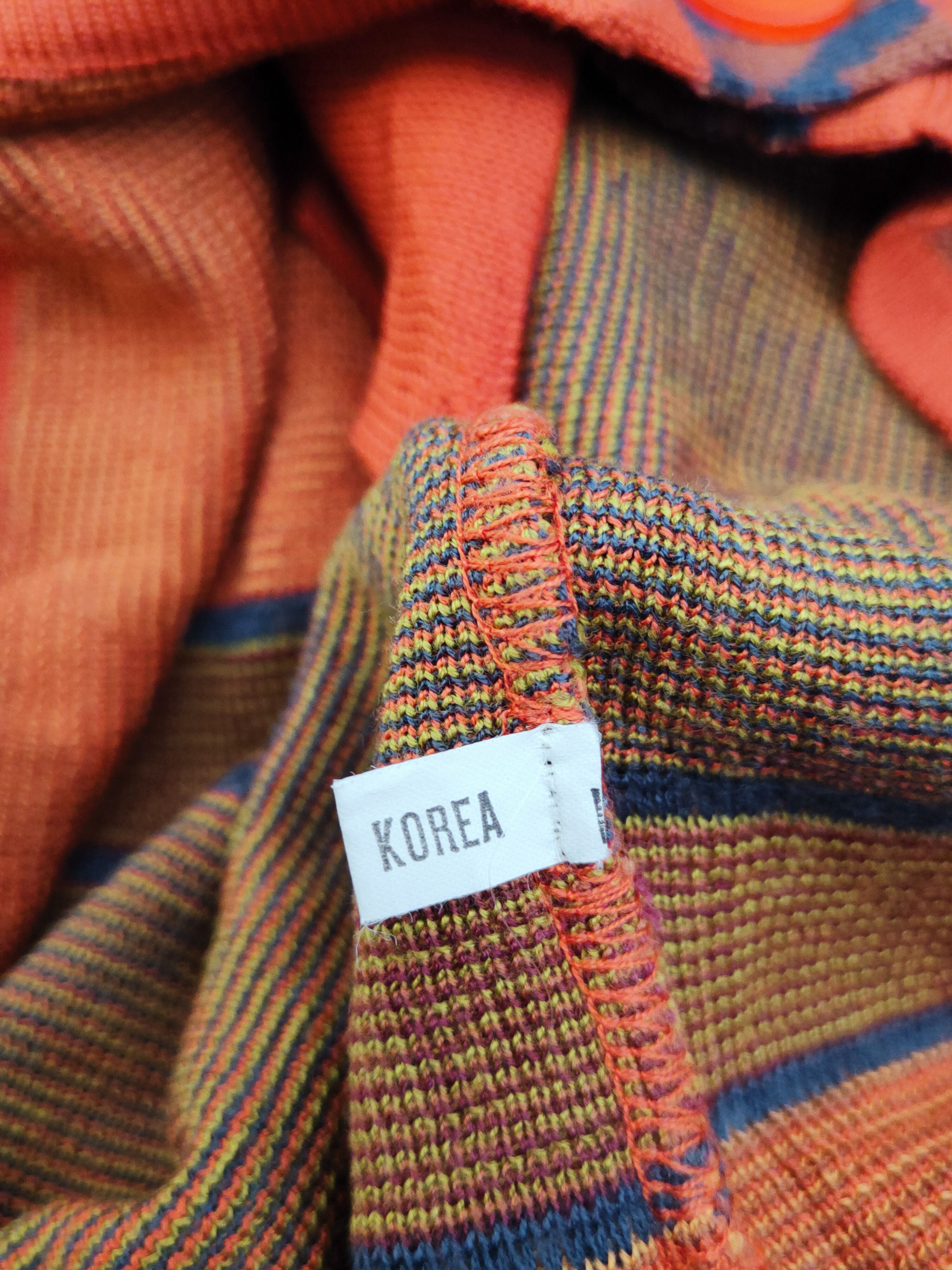Vintage Dongwon Orange art Knitwear Cardigan #W746 Size US L / EU 52-54 / 3 - 10 Thumbnail
