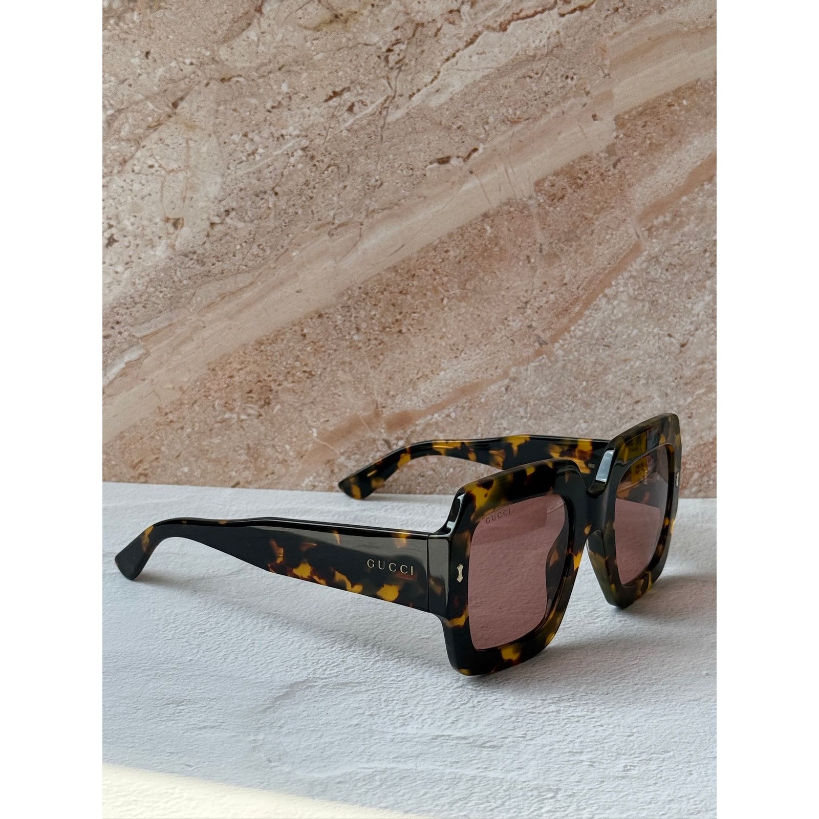 Gucci NEW Gucci GG1111S Brown Red Lens Oversized Sunglasses Size ONE SIZE - 9 Thumbnail