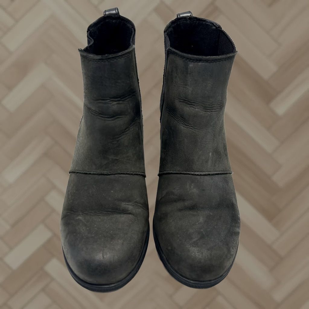 SOREL Sorel Chelsea Boots Womens 8 M Joan of Arctic Wedge II Black Nubuck Leather Size US 8 / IT 38 - 1 Thumbnail