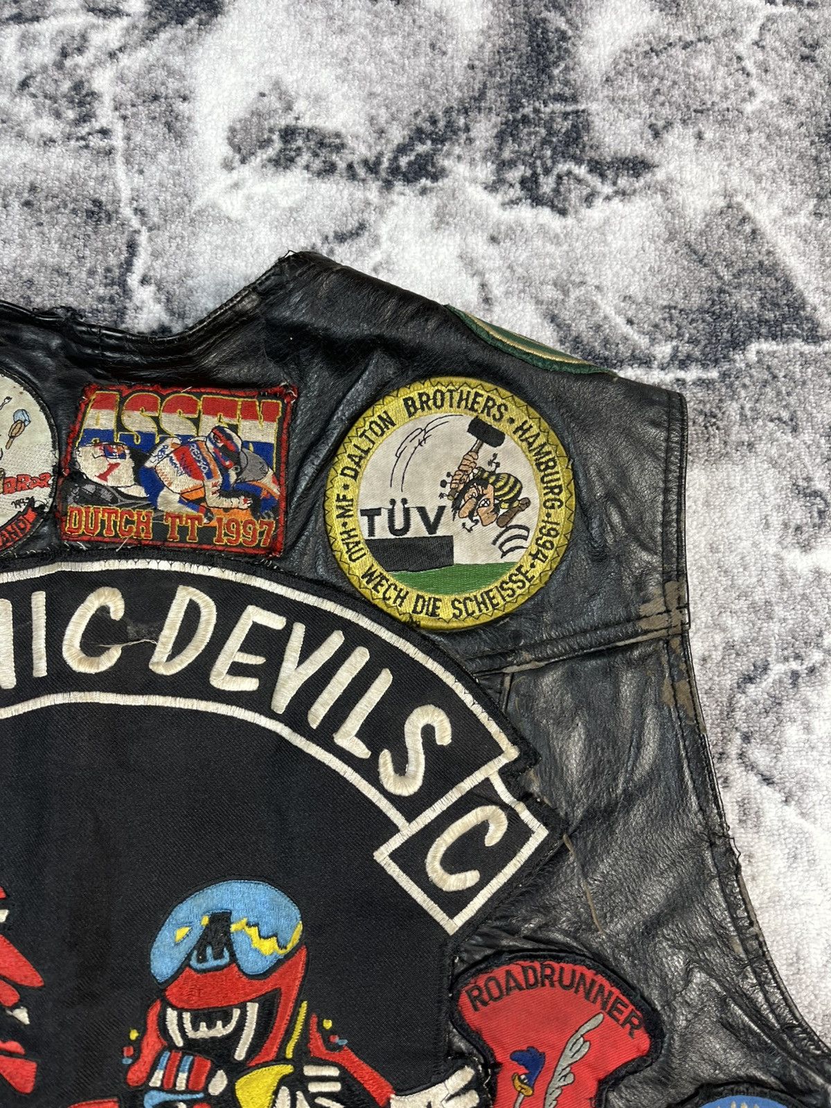 Vintage Vintage Biker Leather Vest – Sonic Devils MC Emsland Size US L / EU 52-54 / 3 - 18 Thumbnail
