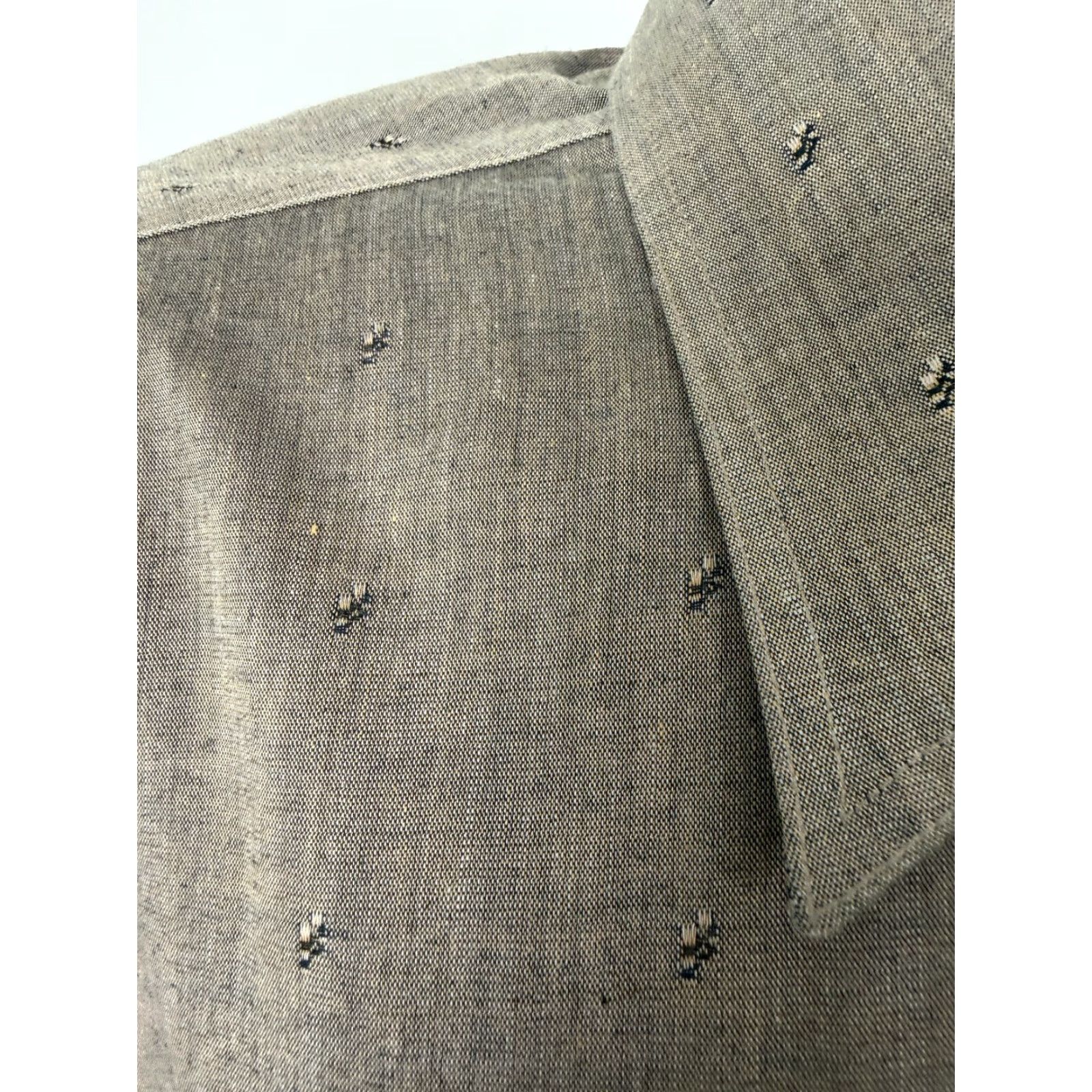 Geoffrey Beene VINTAGE Geoffrey Beene Dress Shirt Men XL Beige Pattern 80s 90s Hipster Preppy Classic Collared Long Sleeve Barrel Cuff 17 in 34/35 Size 46R - 6 Thumbnail