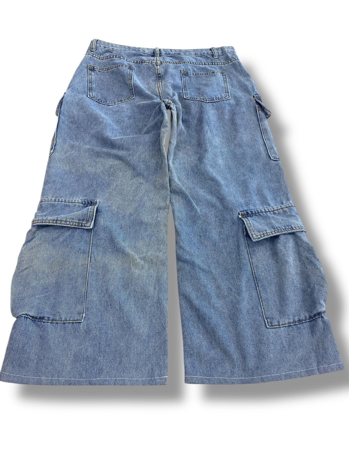 Shein Shein Baggy Light Wash Carpenter Jeans with Utility Pockets Size US 34 / EU 50 - 3 Thumbnail