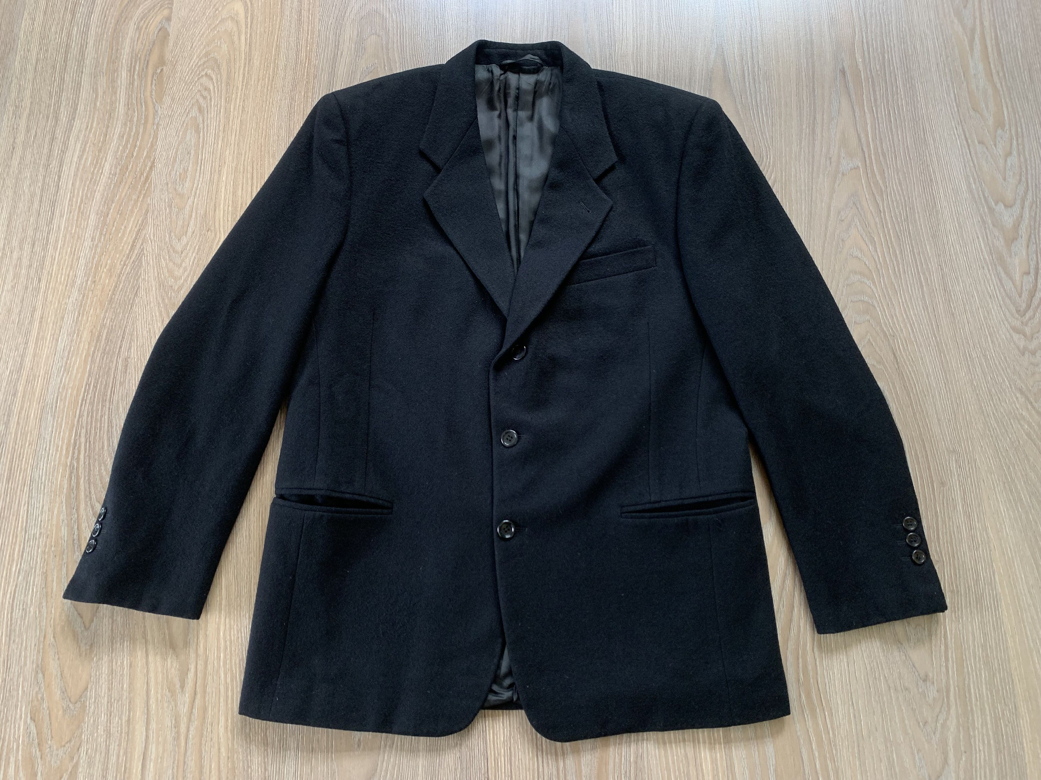 Other Mens Max Mara Vintage Cashmere Wool Black Coat Size US L / EU 52-54 / 3 - 2 Thumbnail