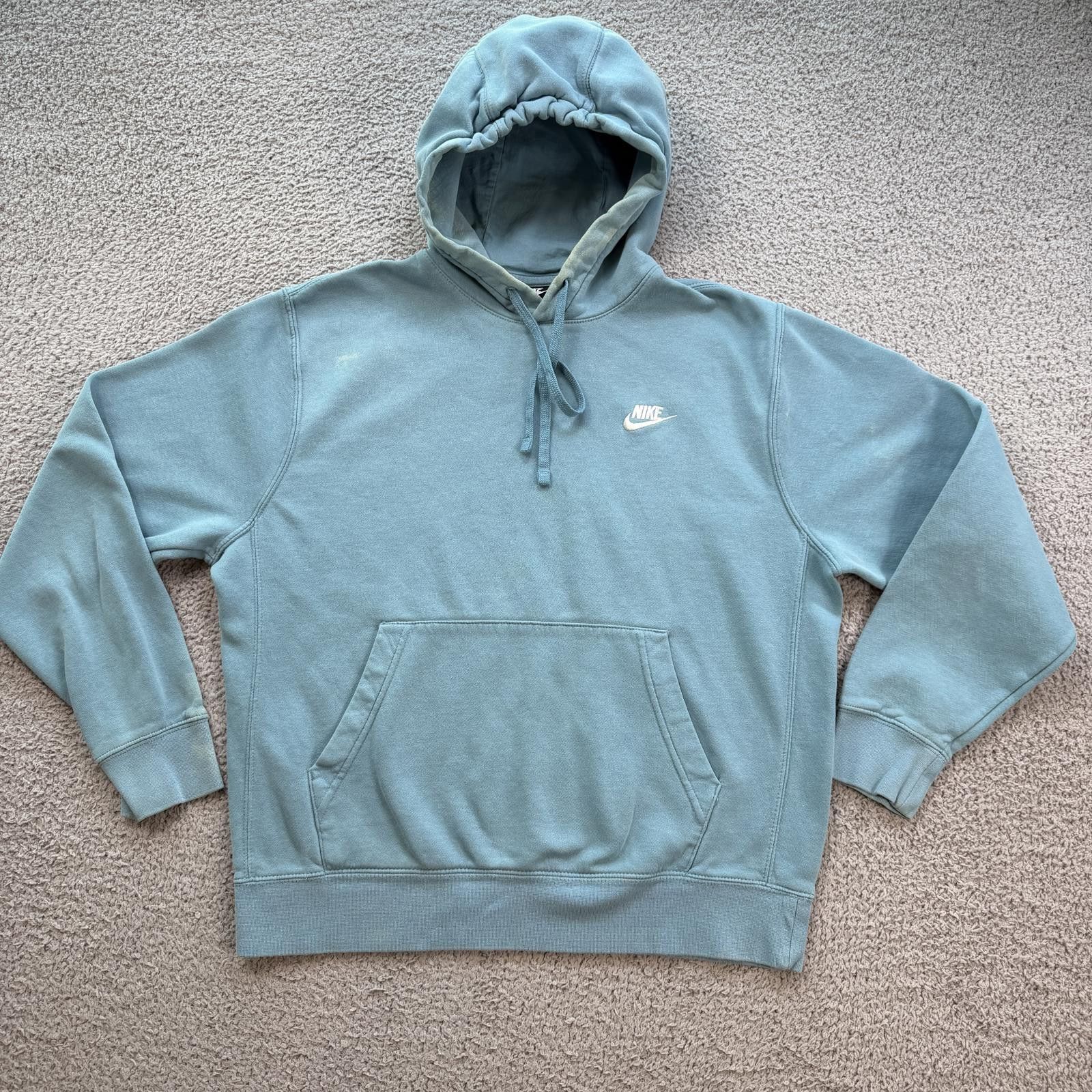 Nike Nike Mini Swoosh Hoodie Teal Distressed Wash Sweatshirt Mens Size US M / EU 48-50 / 2 - 1 Thumbnail