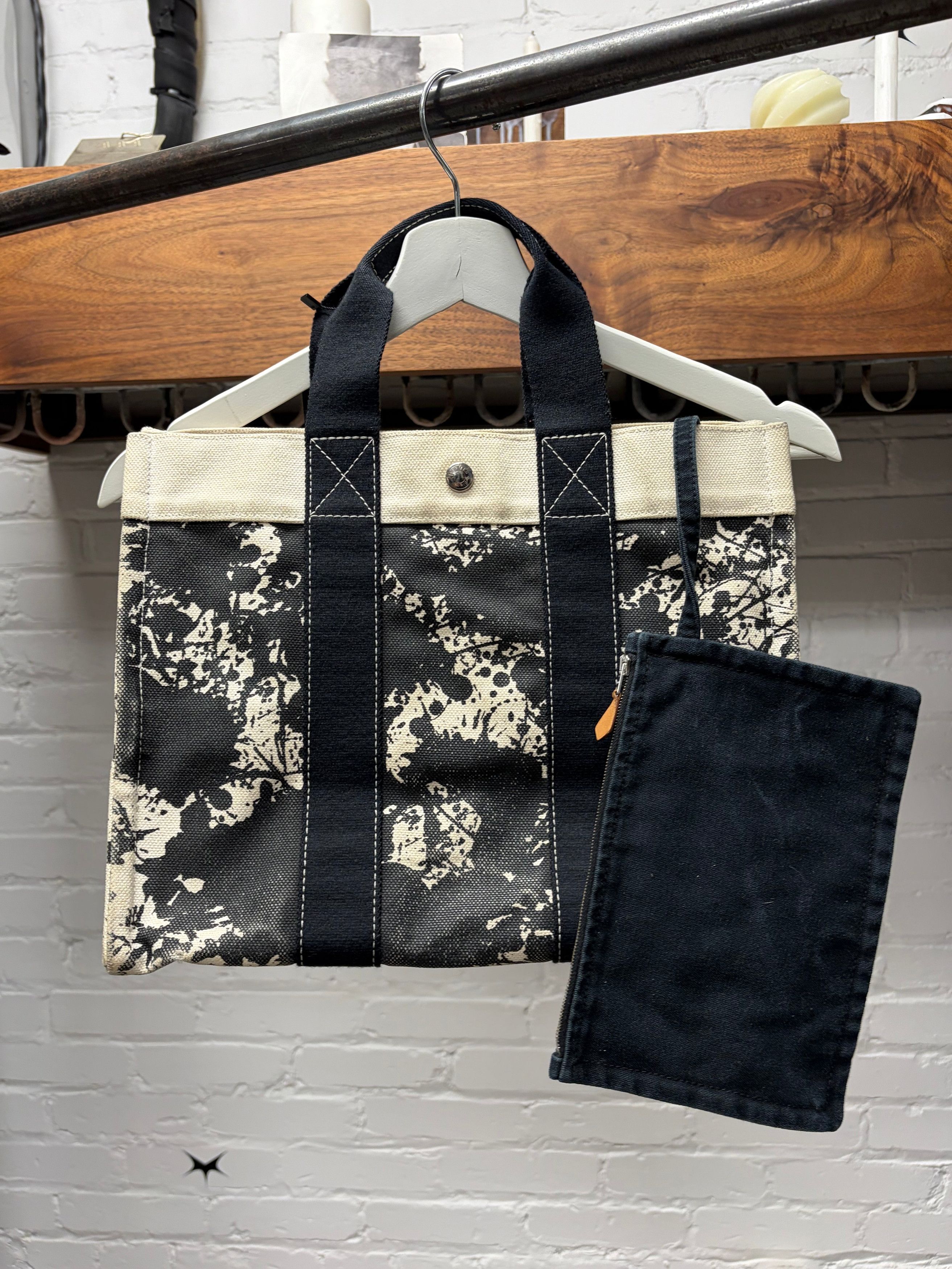 Hermes SS2004 Hermes by Martin Margiela ‘Cheval Surprise’ Black/White Canvas Bag Size ONE SIZE - 1 Thumbnail