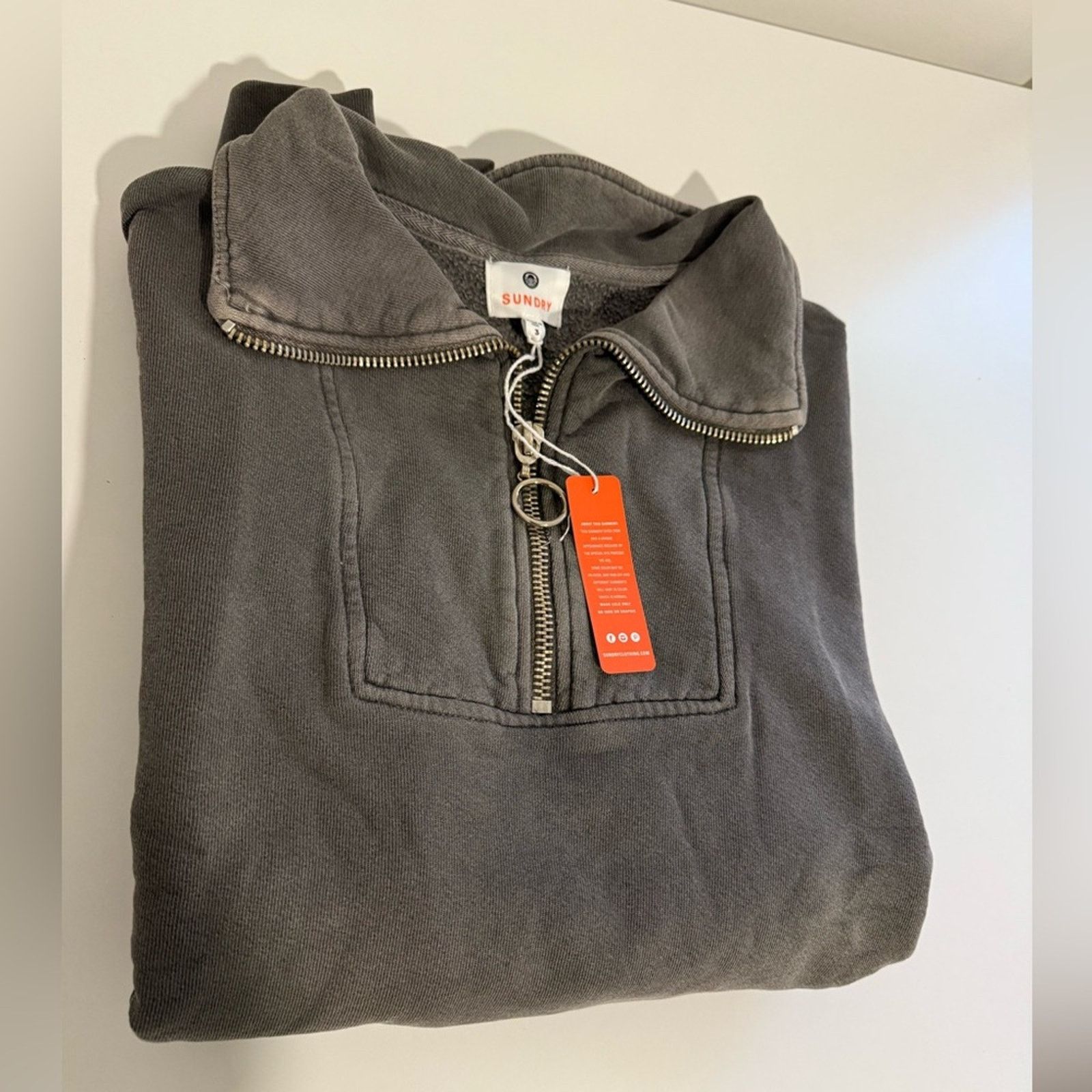 REVOLVE NEW - Sundry Half Zip Sweatshirt - GREY - Sz 3 (L) - $128 Size L / US 10 / IT 46 - 5 Thumbnail