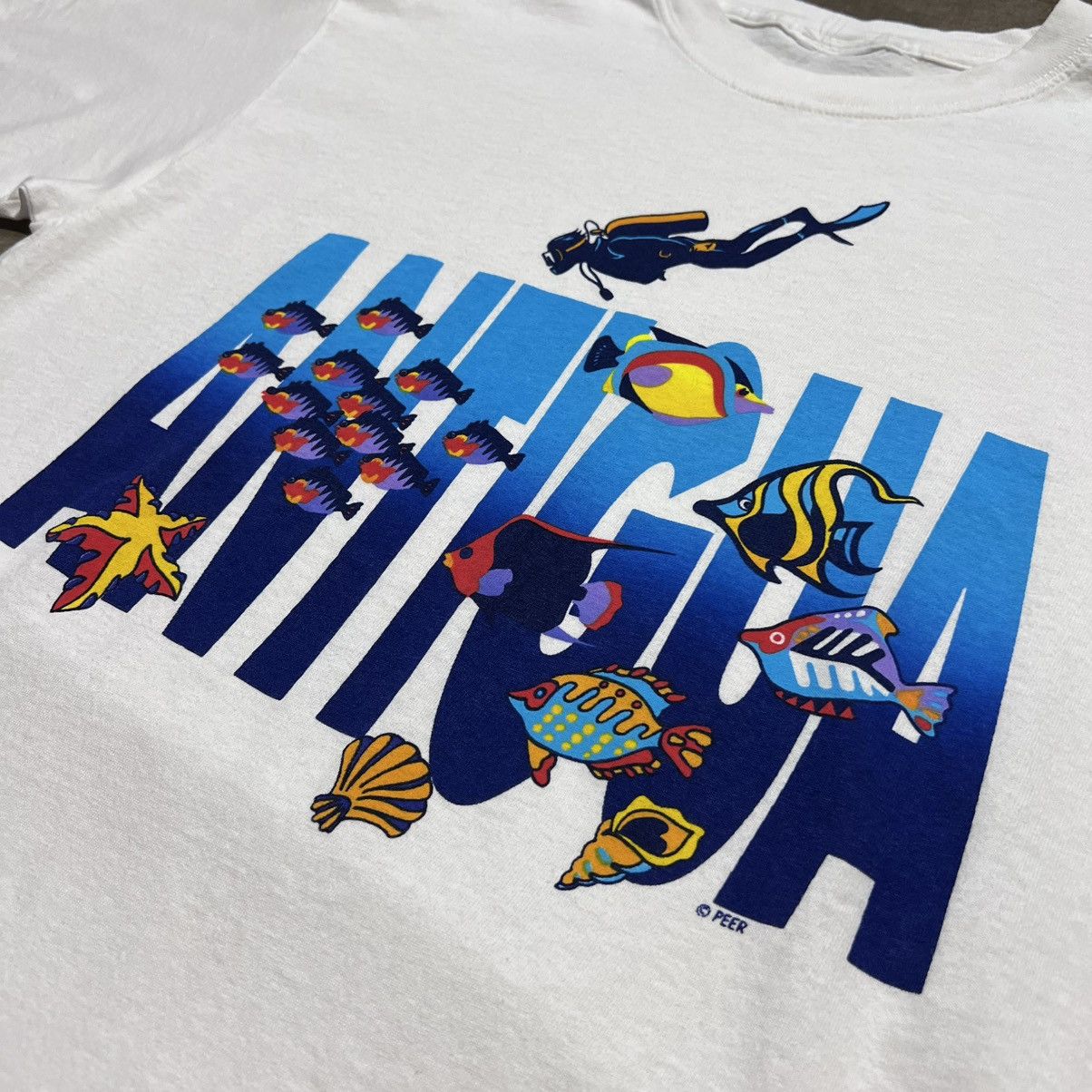 Vintage Vintage Antigua Fish Ocean Tourist Souvenir Graphic Tee 90s Size US L / EU 52-54 / 3 - 4 Thumbnail