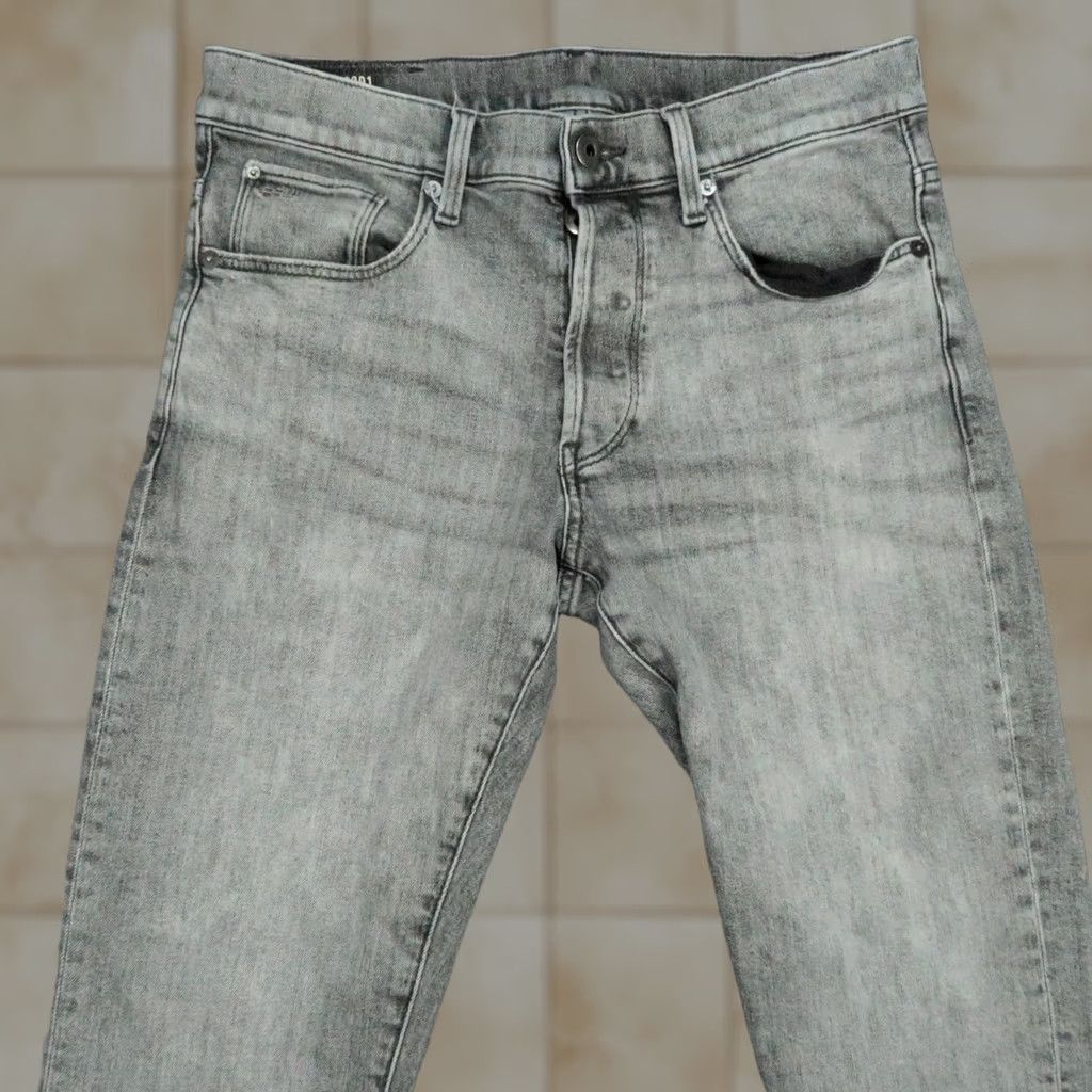 G-Star G-Star 3301 Jeans Mens Slim Straight Denim 5-Pocket Button Fly Gray 31x32 Regular Baggy? Size US 31 - 1 Thumbnail