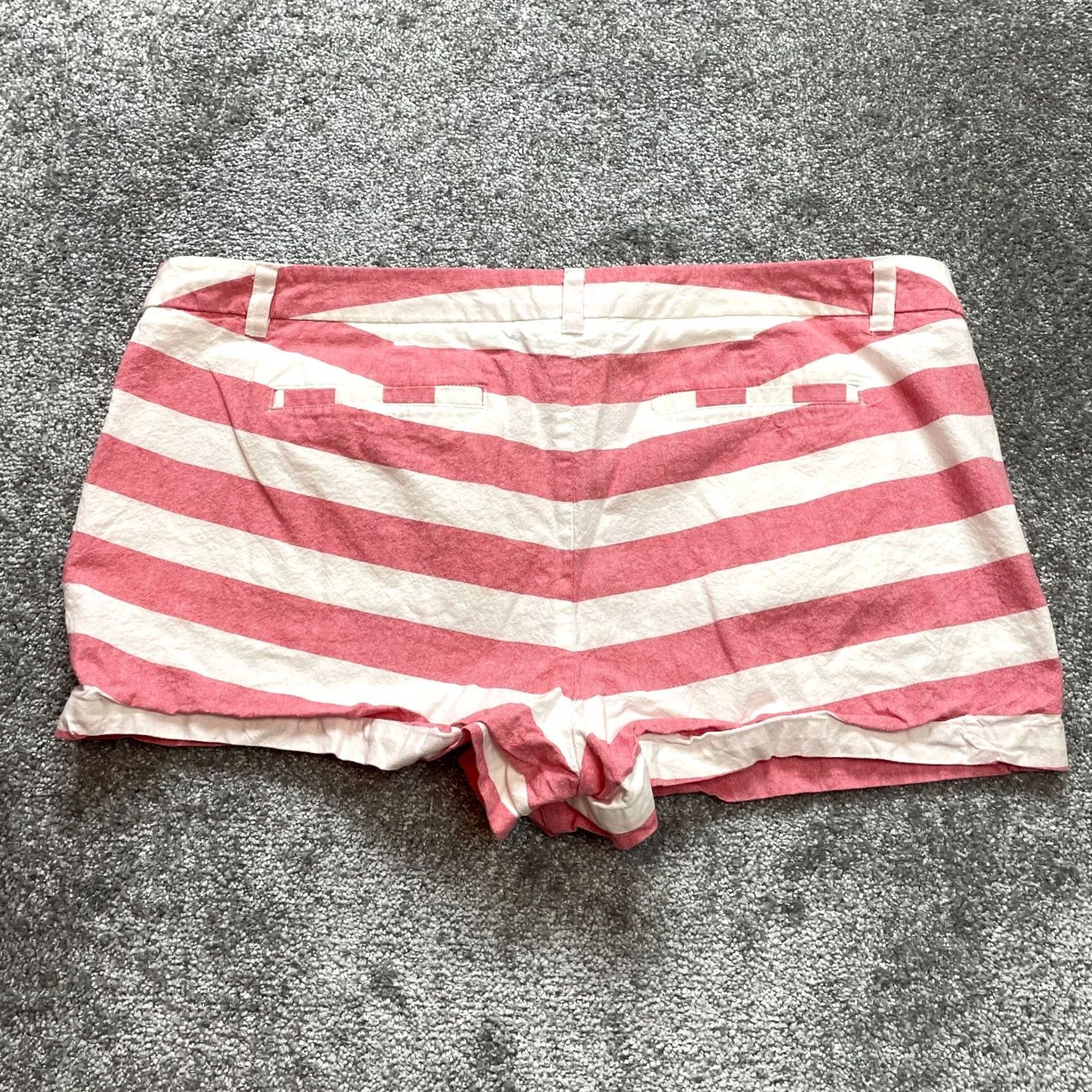Merona Merona Chino Shorts Womens 18 Pink Striped Bermuda Cotton Pockets 3" Inseam Size 27" / US 4 / IT 40 - 8 Thumbnail