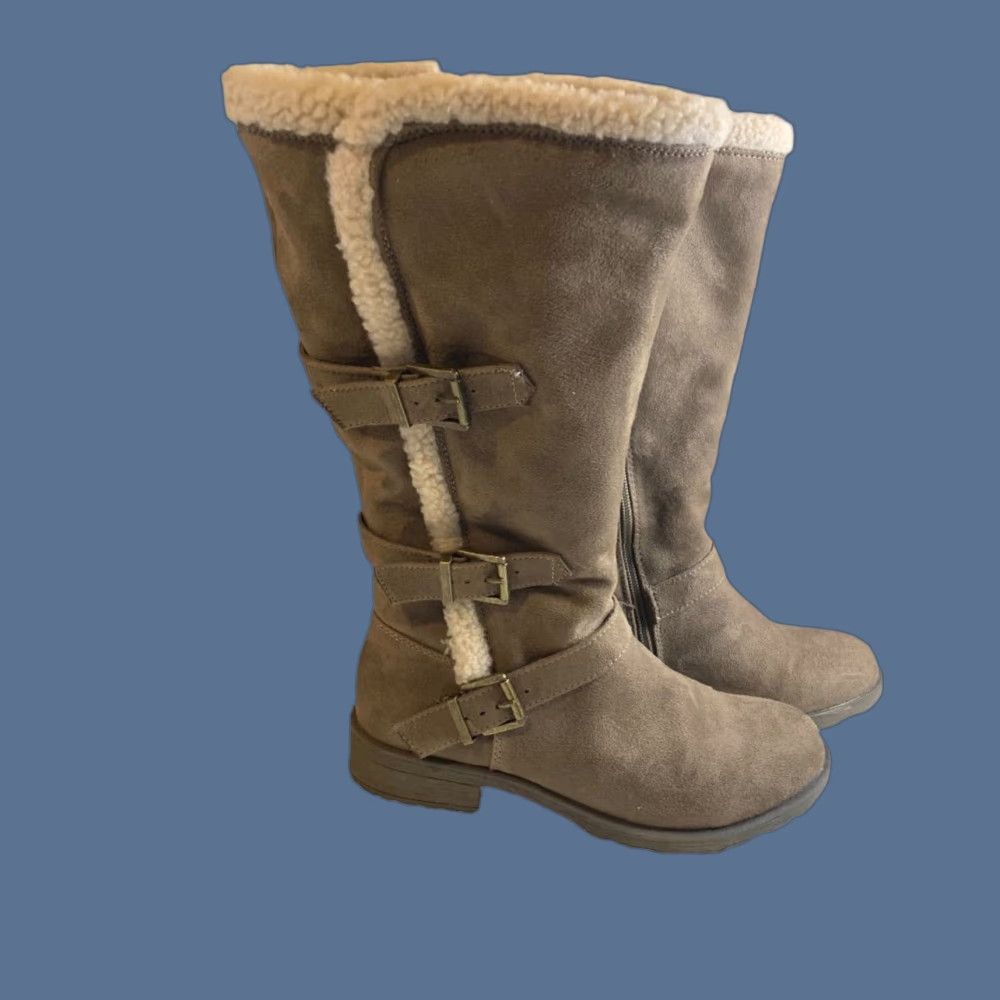 Vintage White Mountain Santell Womens Boots Size 8M Dark Taupe Winter Fleece Lined Size M / US 6-8 / IT 42-44 - 1 Thumbnail