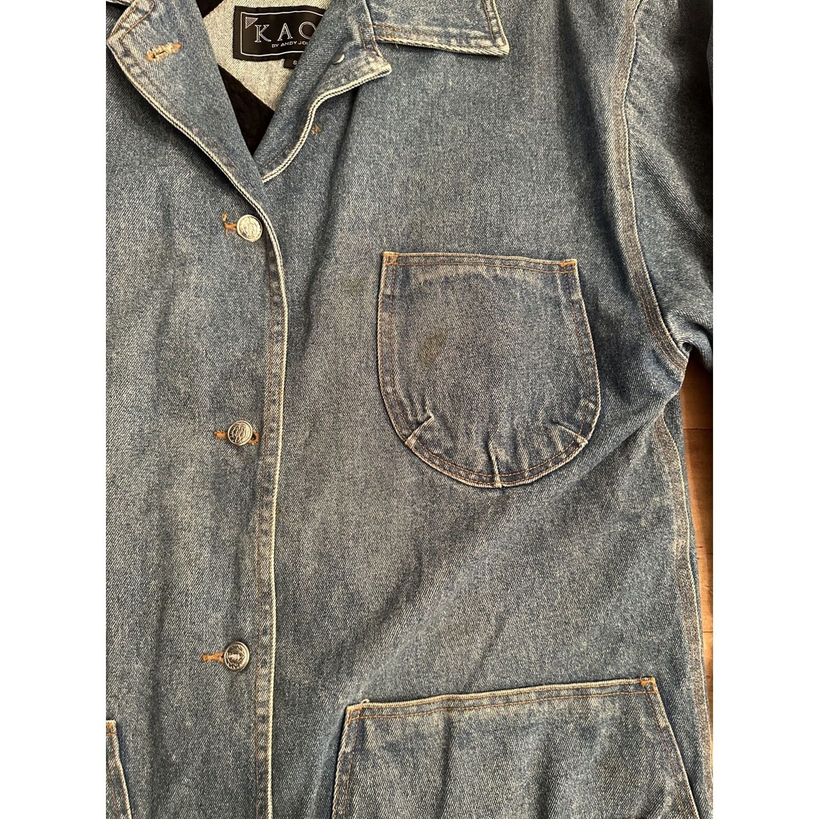 Vintage VINTAGE KaOS 80s Denim Button Up Jacket Women’s Small Sherpa Size S / US 4 / IT 40 - 2 Thumbnail