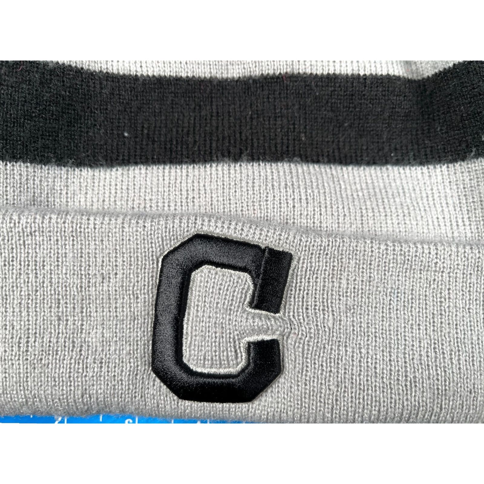 New Era New Era Beanie Hats Adult One Size Gray Stripe 100% Acrylic Pom Beanie, Knit, Sports, Men, Lightweight, Adjustable, Casual, Fall Spring Summer Winter Size ONE SIZE - 2 Thumbnail