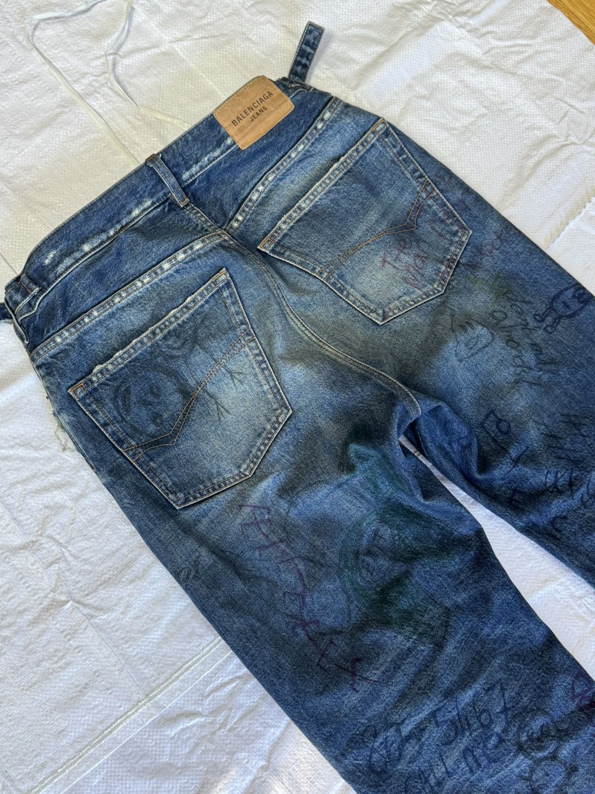 Balenciaga Balenciaga Skribble Denim (Repaired Heel Bite) Size US 30 / EU 46 - 8 Thumbnail