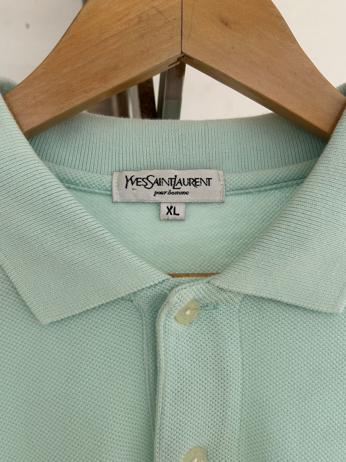 Yves Saint Laurent YSL Turqoise Polo Tee Japan Vintage Size US XL / EU 56 / 4 - 7 Thumbnail