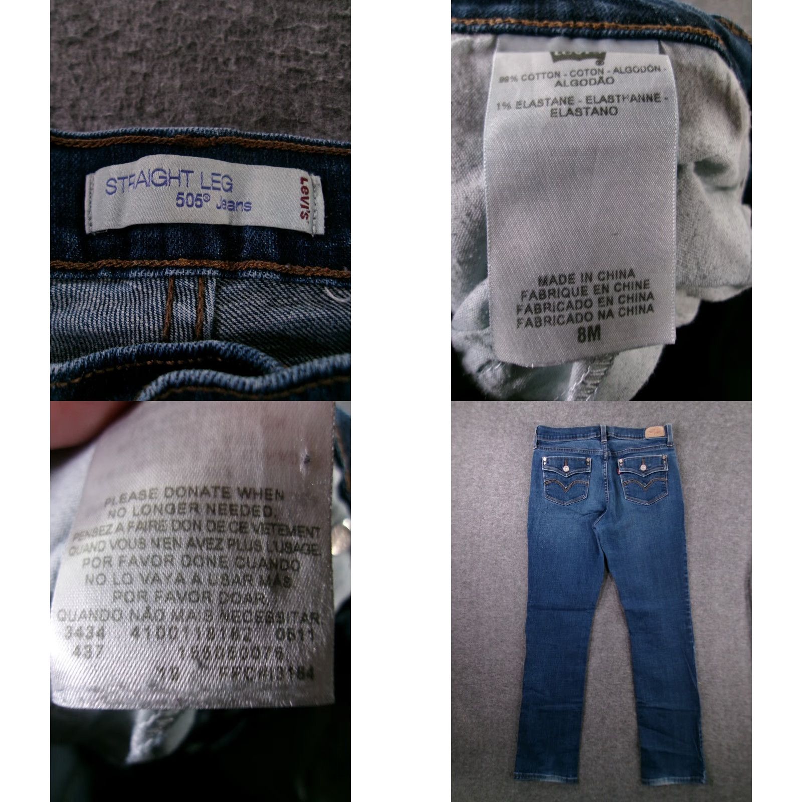 Levi's VINTAGE Levi's 505 Jeans Women 8 Blue Straight Regular Dark Wash Distressed 80s 90s Logo Cowboy Rock Western 5-Pocket Womens Size 30" / US 8 / IT 44 - 8 Thumbnail