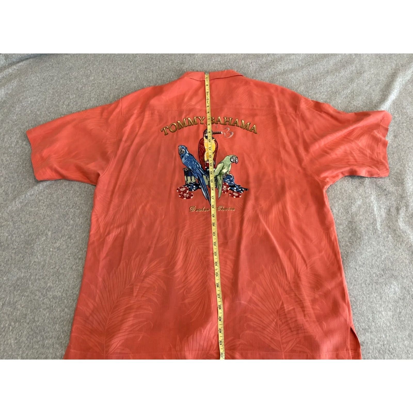 Tommy Bahama Tommy Bahama Silk Embroidered Shirt Mens XL Button-Up Short Sleeve Pink Size US XL / EU 56 / 4 - 7 Thumbnail