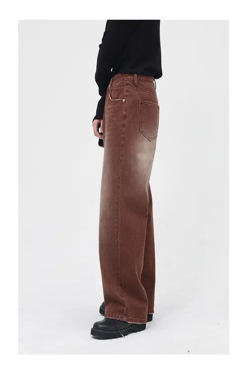 Japanese Brand Washed distressed vintage brown gradient jeans Size US 32 / EU 48 - 6 Thumbnail