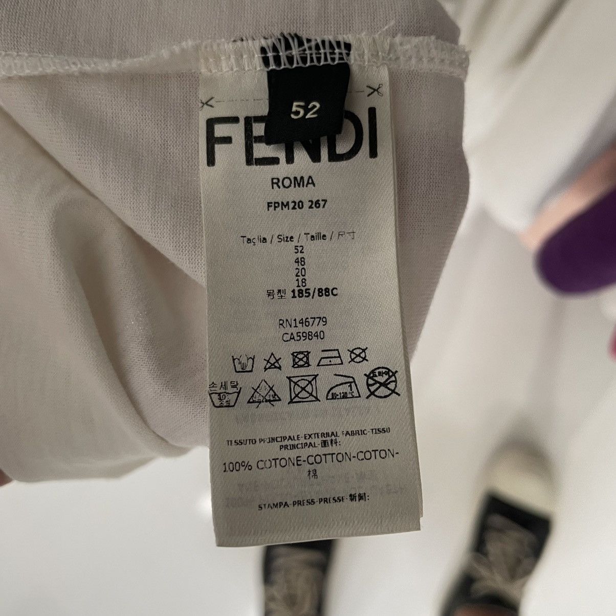 Fendi Logo White Tee