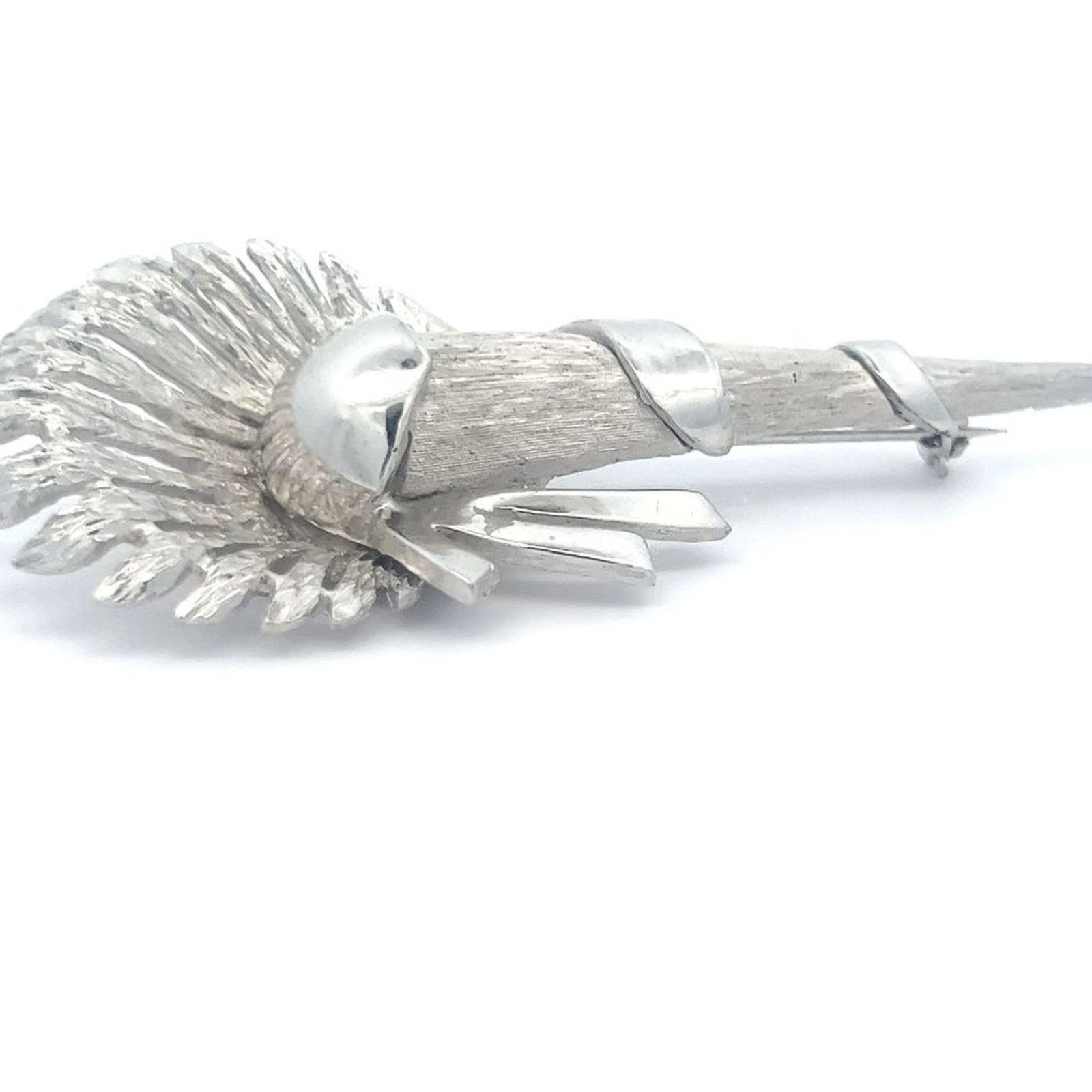 & Other Stories Vintage Signed Ledo Silver Brush Tone Brooch Pin Size ONE SIZE - 1 Thumbnail
