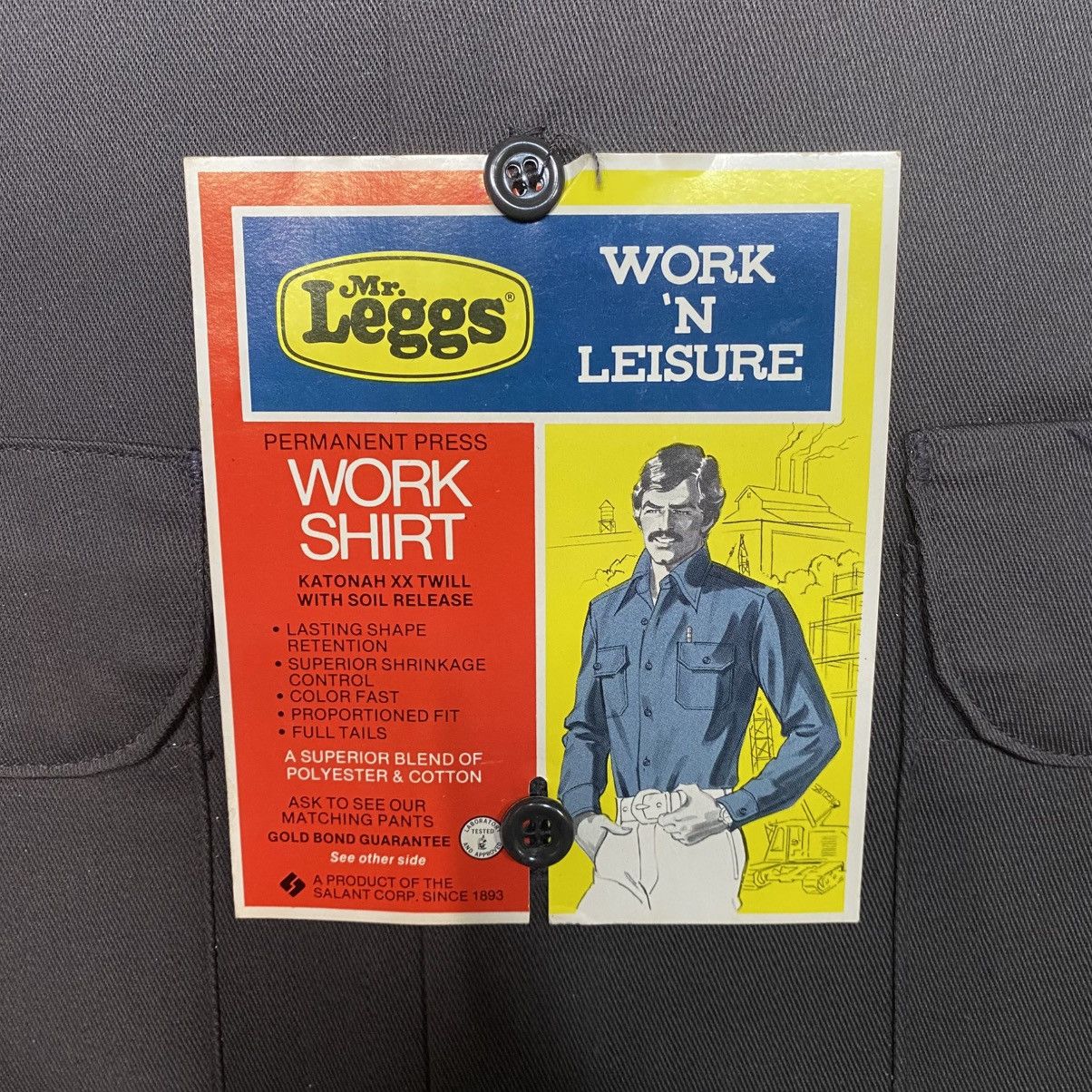 Japanese Brand × Vintage Vintage Mr. Leggs Button Down Shirt Permanent Press Gray NWT Size US L / EU 52-54 / 3 - 3 Thumbnail