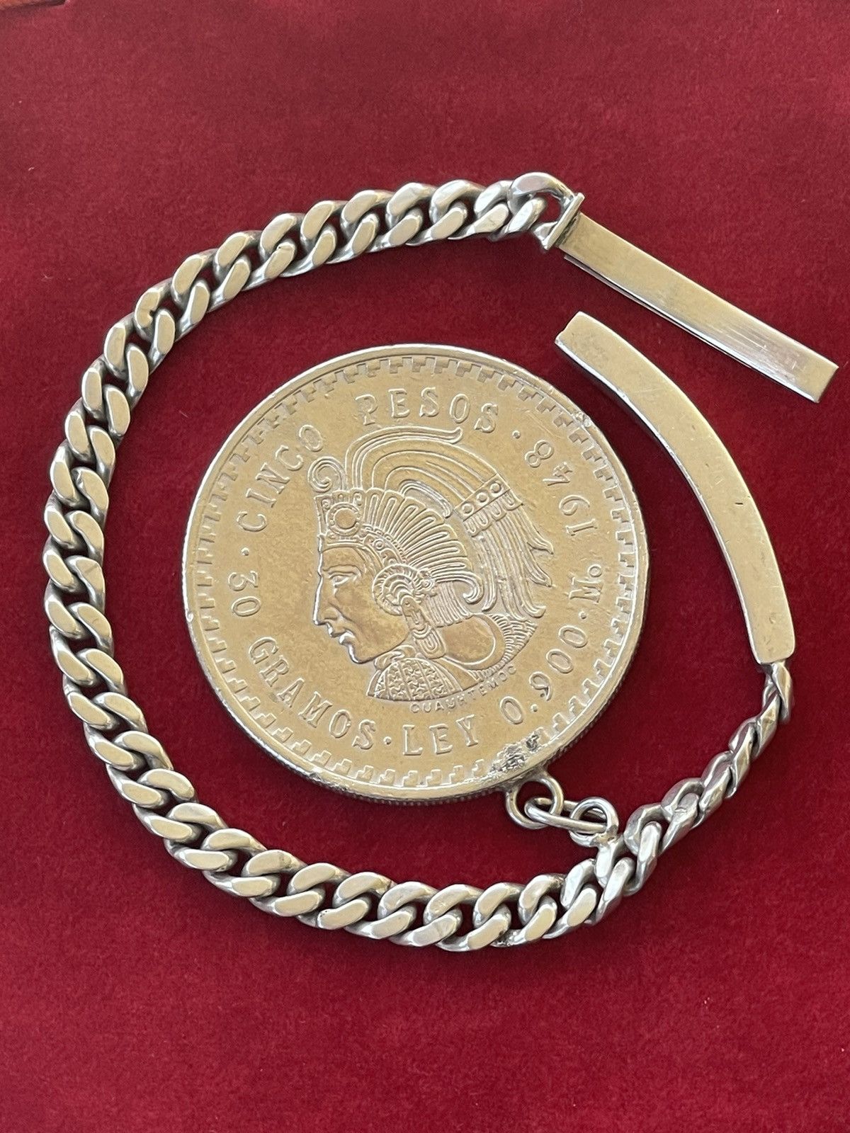 Vintage Silver coin charm bracelet Size ONE SIZE - 1 Thumbnail