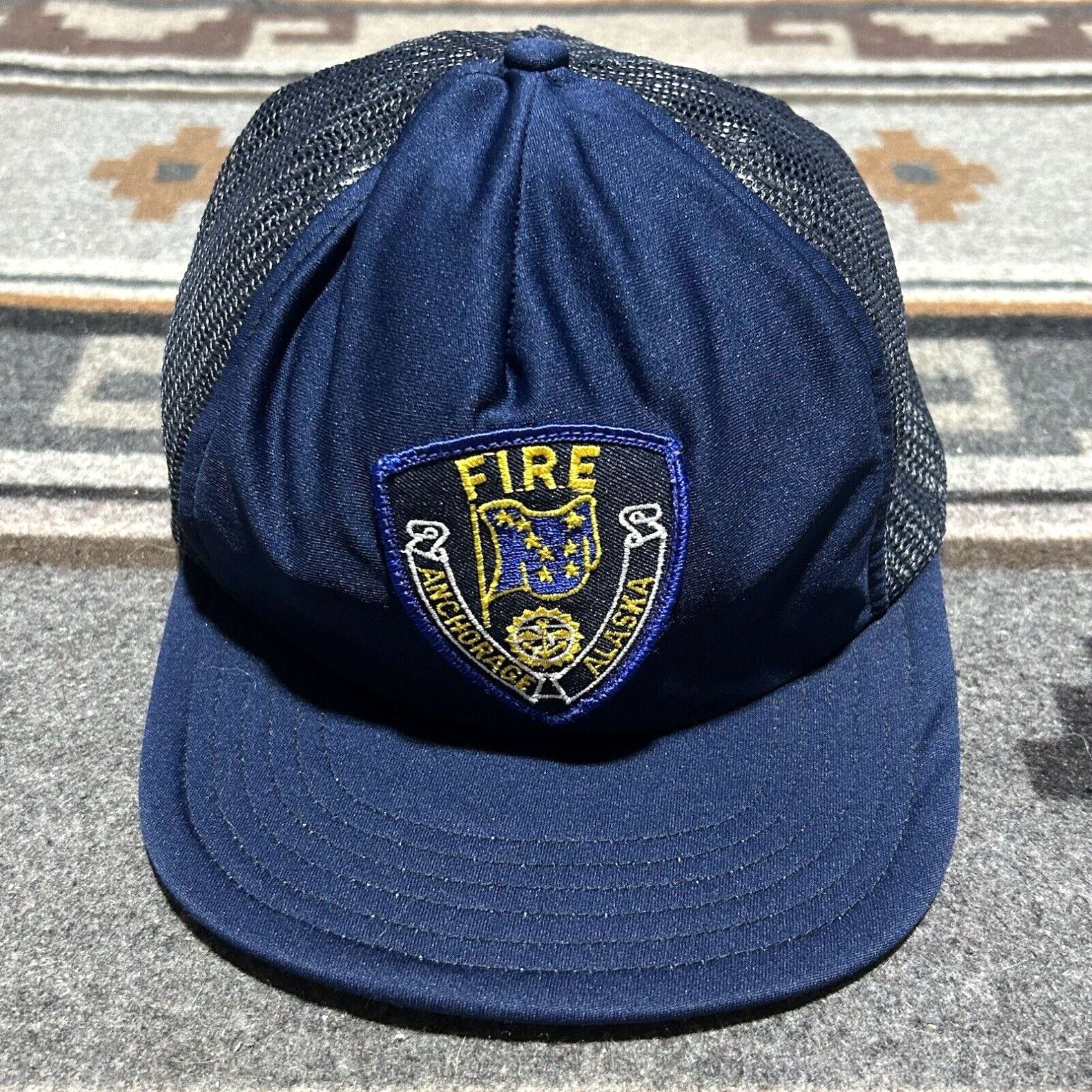 image of Department 5 Vintage Anchorage Alaska Fire Department Mesh Trucker Hat 70's 80's Usa Made Patch in 