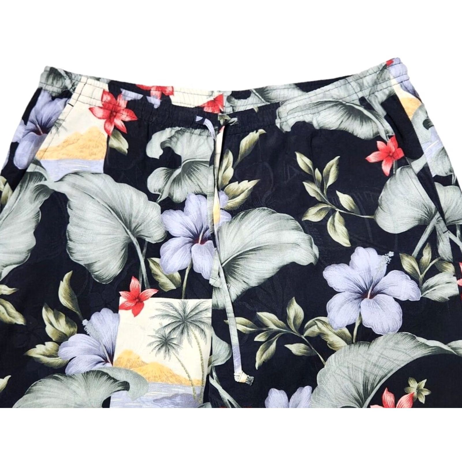 Tommy Bahama Tommy Bahama Womens S Silk Floral Pants Cropped Pull On Front Pockets Mulitcolor 100% Silk Size 28" / US 6 / IT 42 - 3 Thumbnail