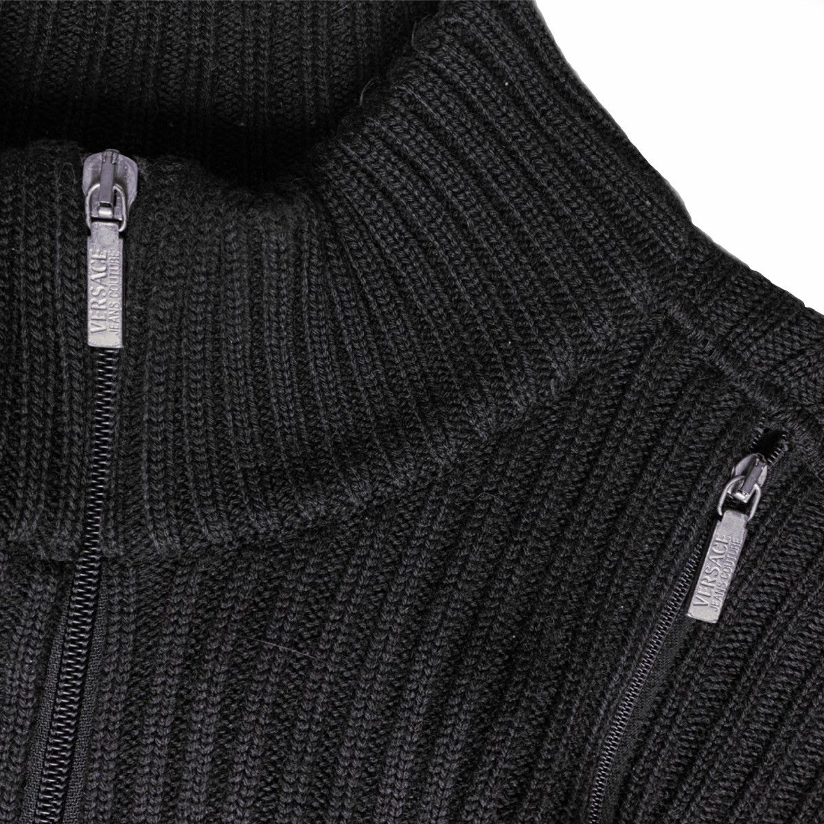 Designer × Versace Versace Quarter Multi Zip 3d knit Sweater 2000s Italy Size US XL / EU 56 / 4 - 3 Thumbnail