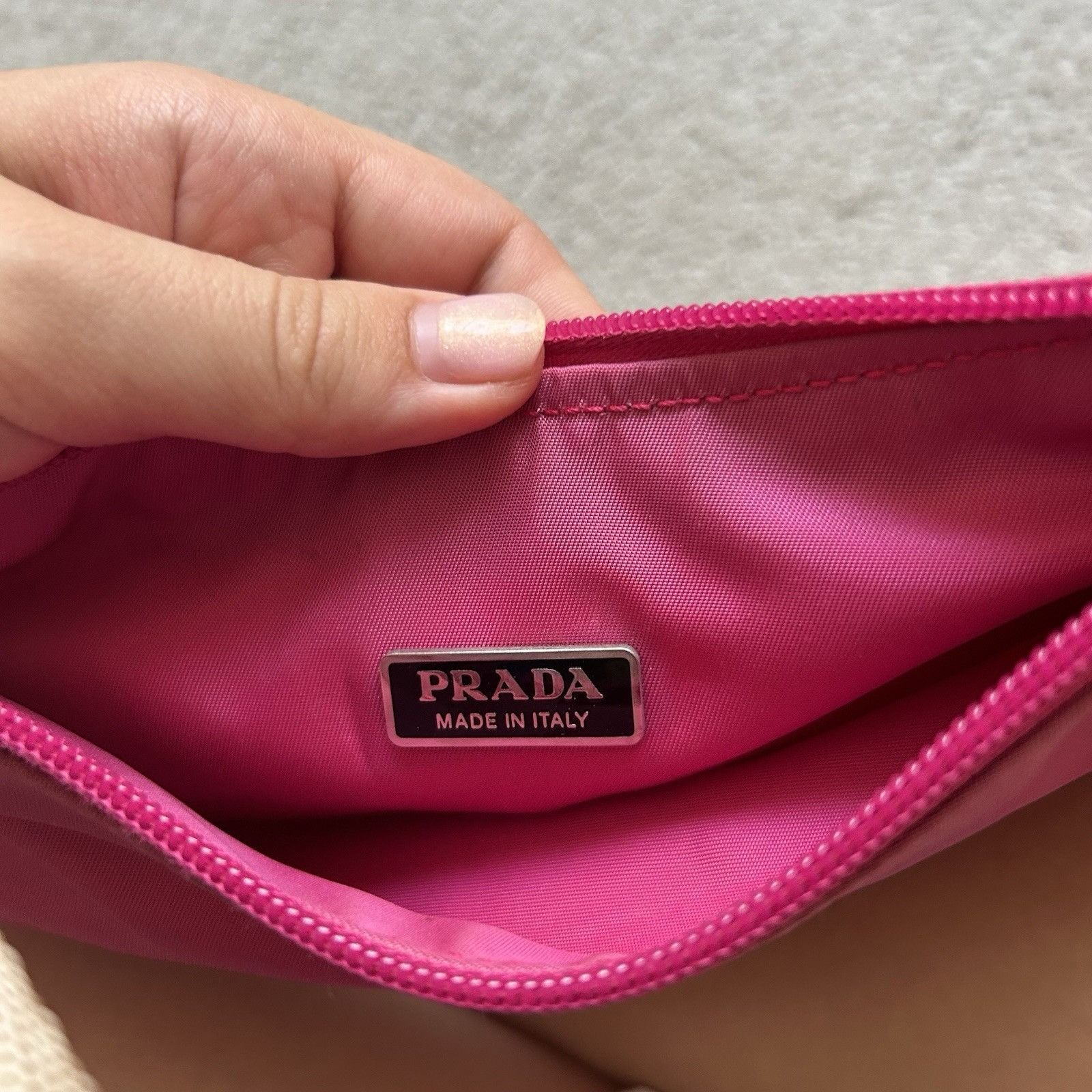 Prada Authentic Prada Pink Nylon Tessuto Messenger Mini Hobo Bag Y Size ONE SIZE - 11 Thumbnail