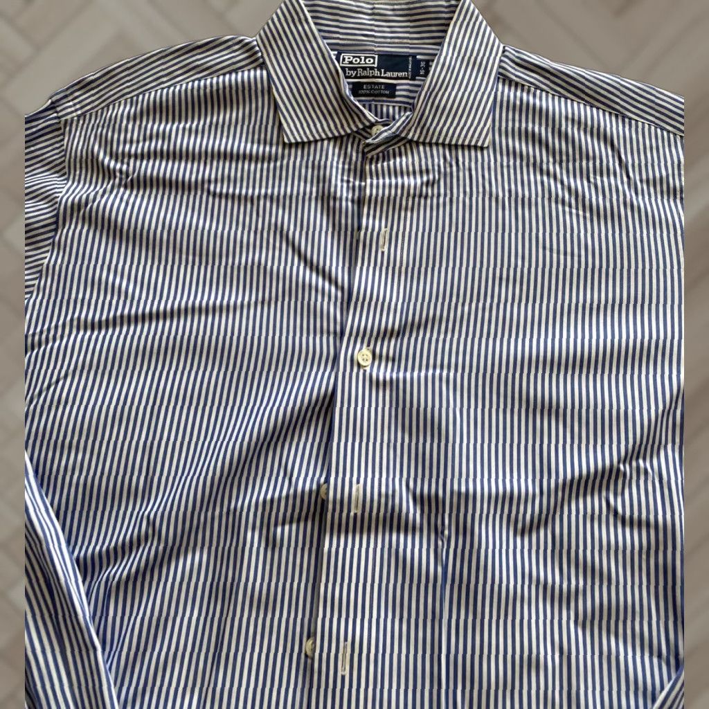 Polo Ralph Lauren Polo Ralph Lauren Button Shirt Men’s 16/36 Blue Striped Long Sleeve Dress Shirt Men's Size US L / EU 52-54 / 3 - 1 Thumbnail