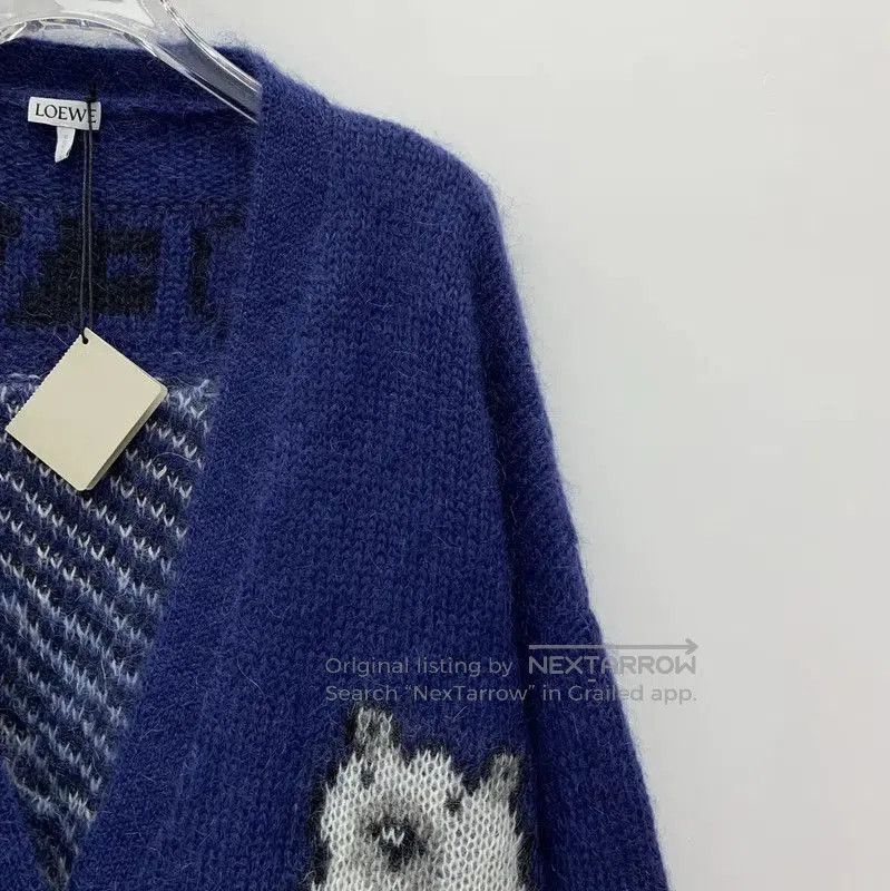 Loewe Loewe Navy Blue Mohair Women's Cardigan . Size M / US 6-8 / IT 42-44 - 3 Thumbnail