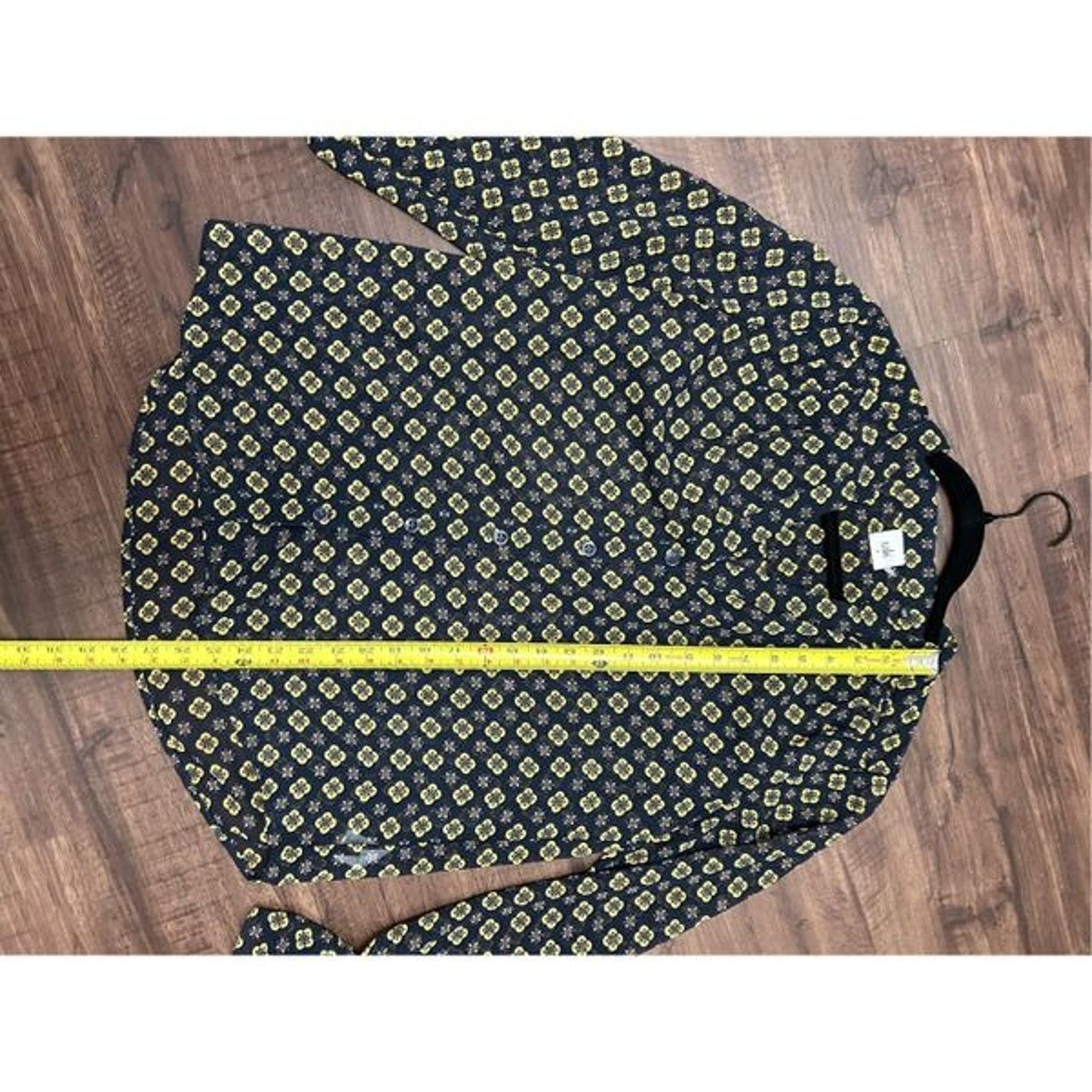 Anthropologie CAbi Mosaic Blouse Blue Yellow Top #3773 Sz Medium, MSRP $89 Size M / US 6-8 / IT 42-44 - 3 Thumbnail