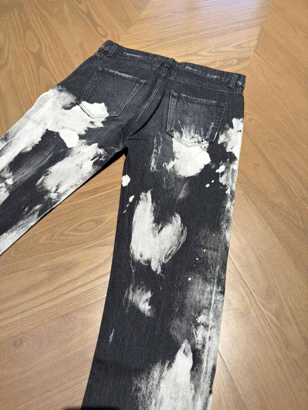 Yves Saint Laurent SLP Saint Laurent Hedi Era Bleach Splatter Ripped ...