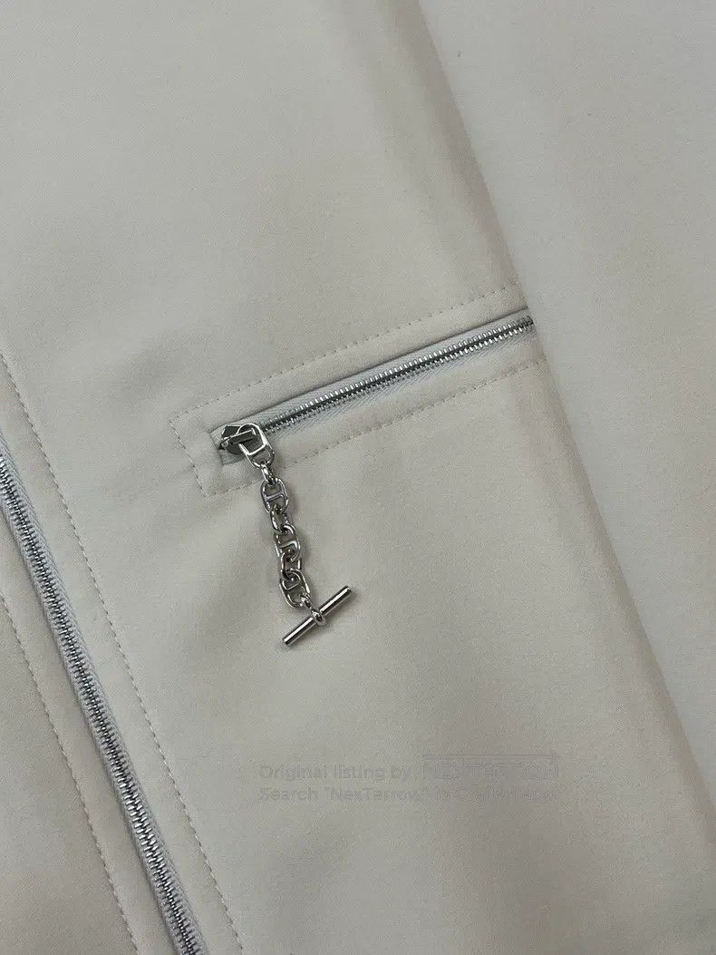Hermes Hermes White Pig Nose Chain Zipper Jacket Size XS / US 0-2 / IT 36-38 - 2 Thumbnail