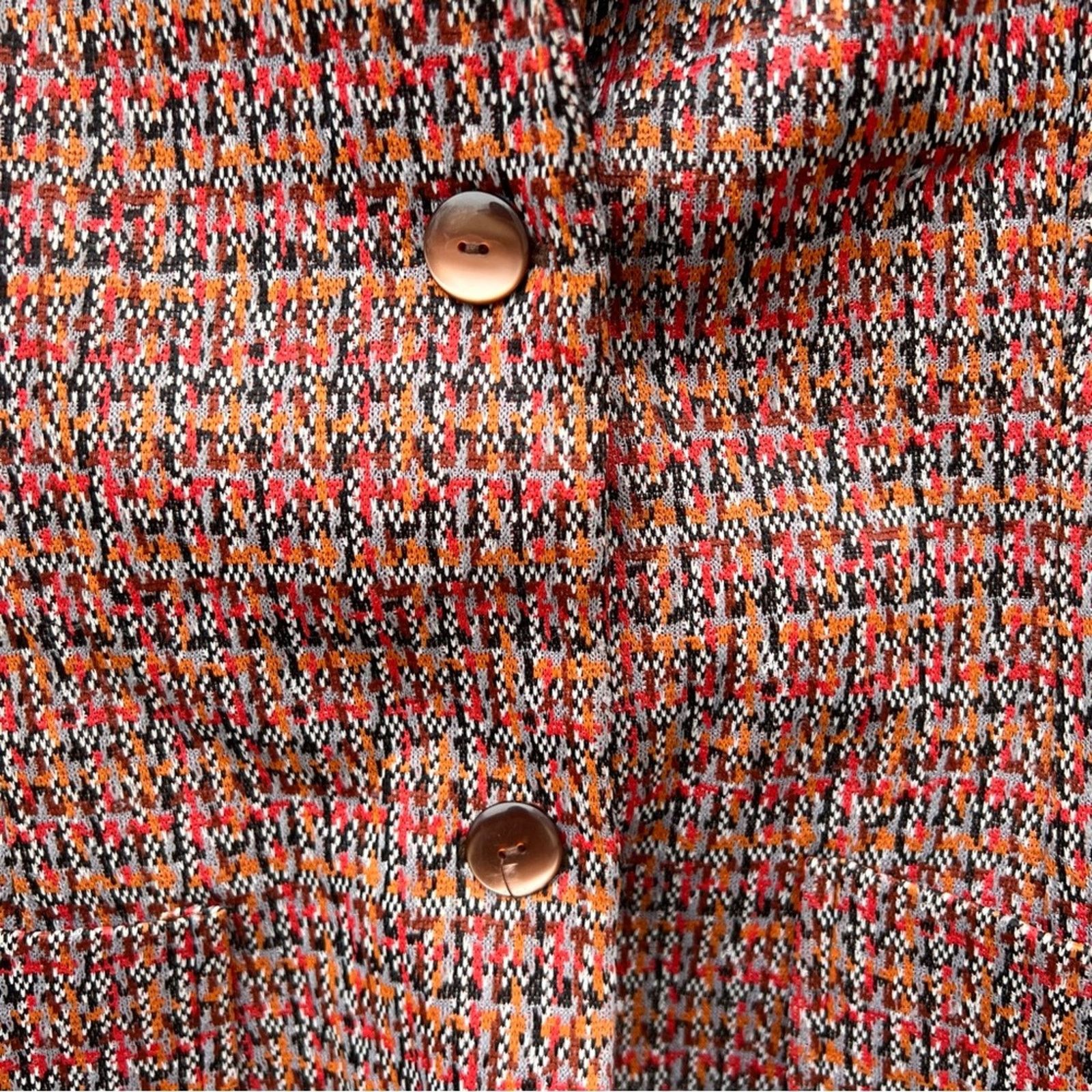 Vintage 70s dagger point lapel collar blazer retro orange rust red Size M / US 6-8 / IT 42-44 - 4 Thumbnail