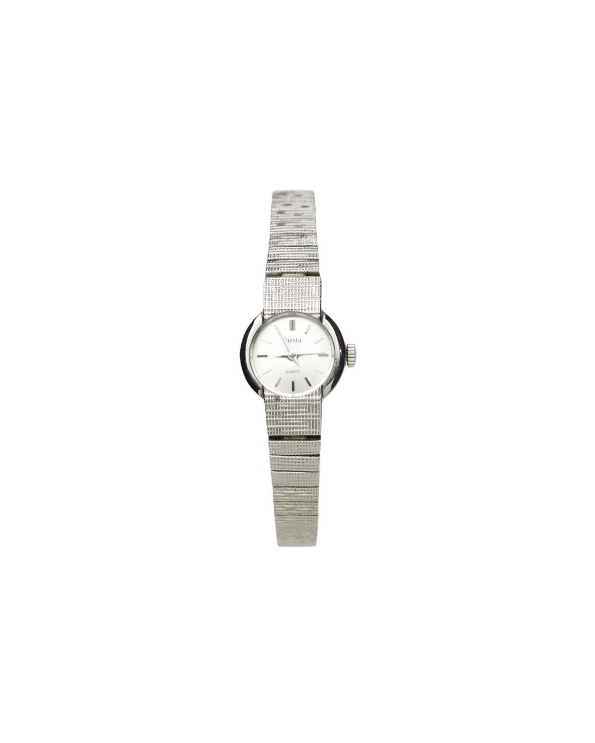 Japanese Brand × Vintage 1980S SIESTA SILVER TEXTURED BRACELET QUARTZ WATCH Size ONE SIZE - 2 Thumbnail