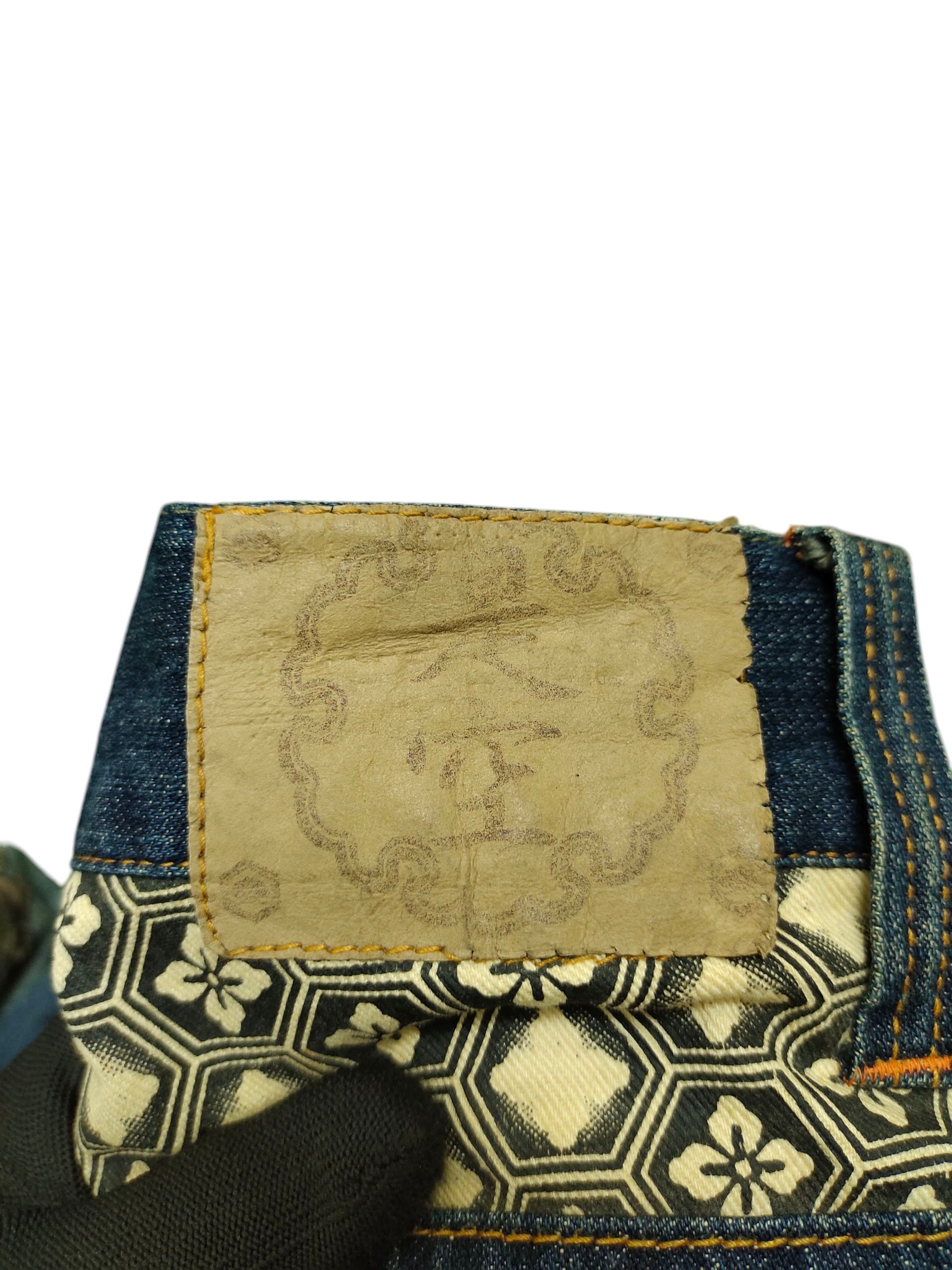 Karakuri Tamashii Japanese Sukajan Seku Raijin and Fujin Embroidered Jeans Size US 35 - 10 Thumbnail
