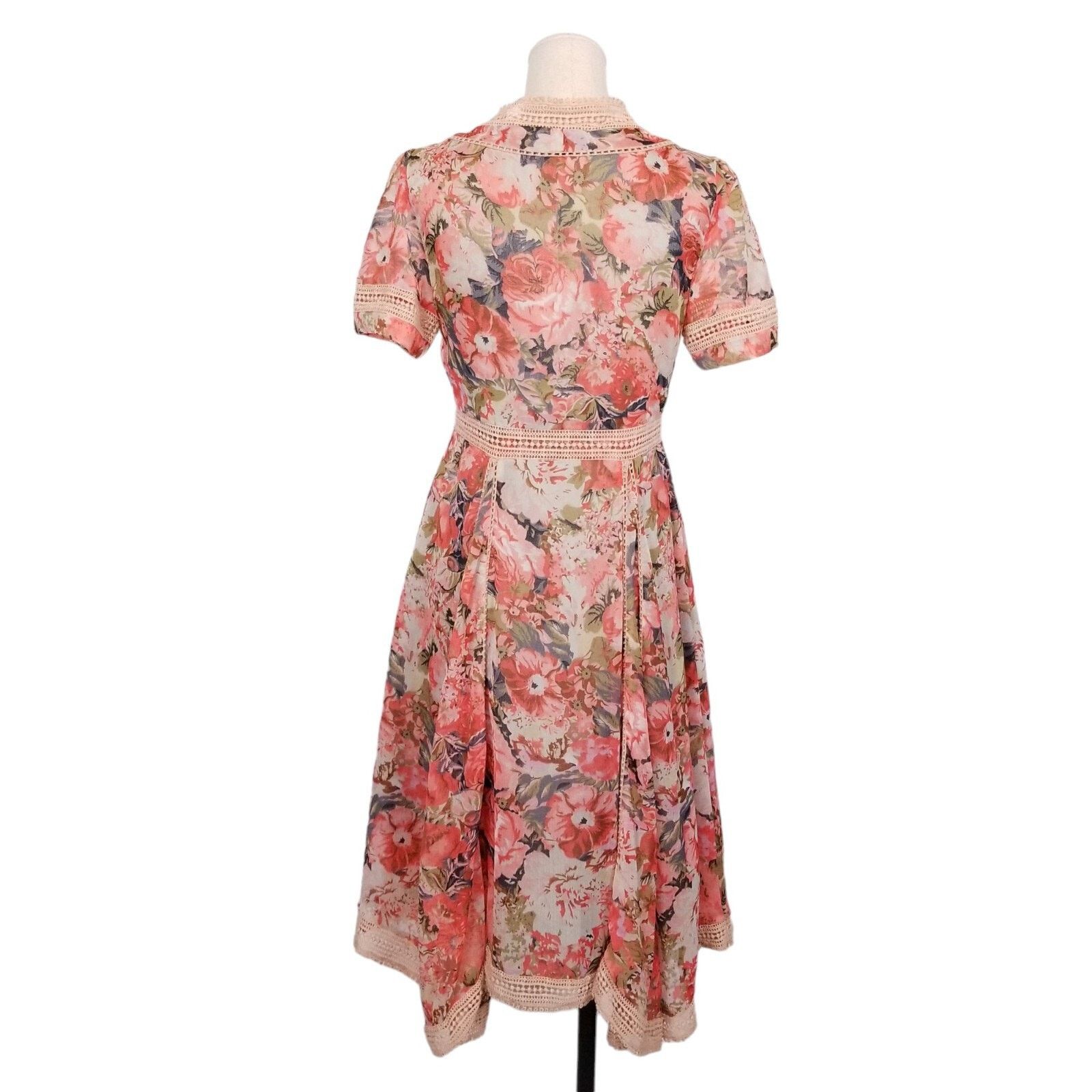 Anthropologie Ranna Gill Anthropologie Rose Print Dress Sz 2 Size XS / US 0-2 / IT 36-38 - 4 Thumbnail