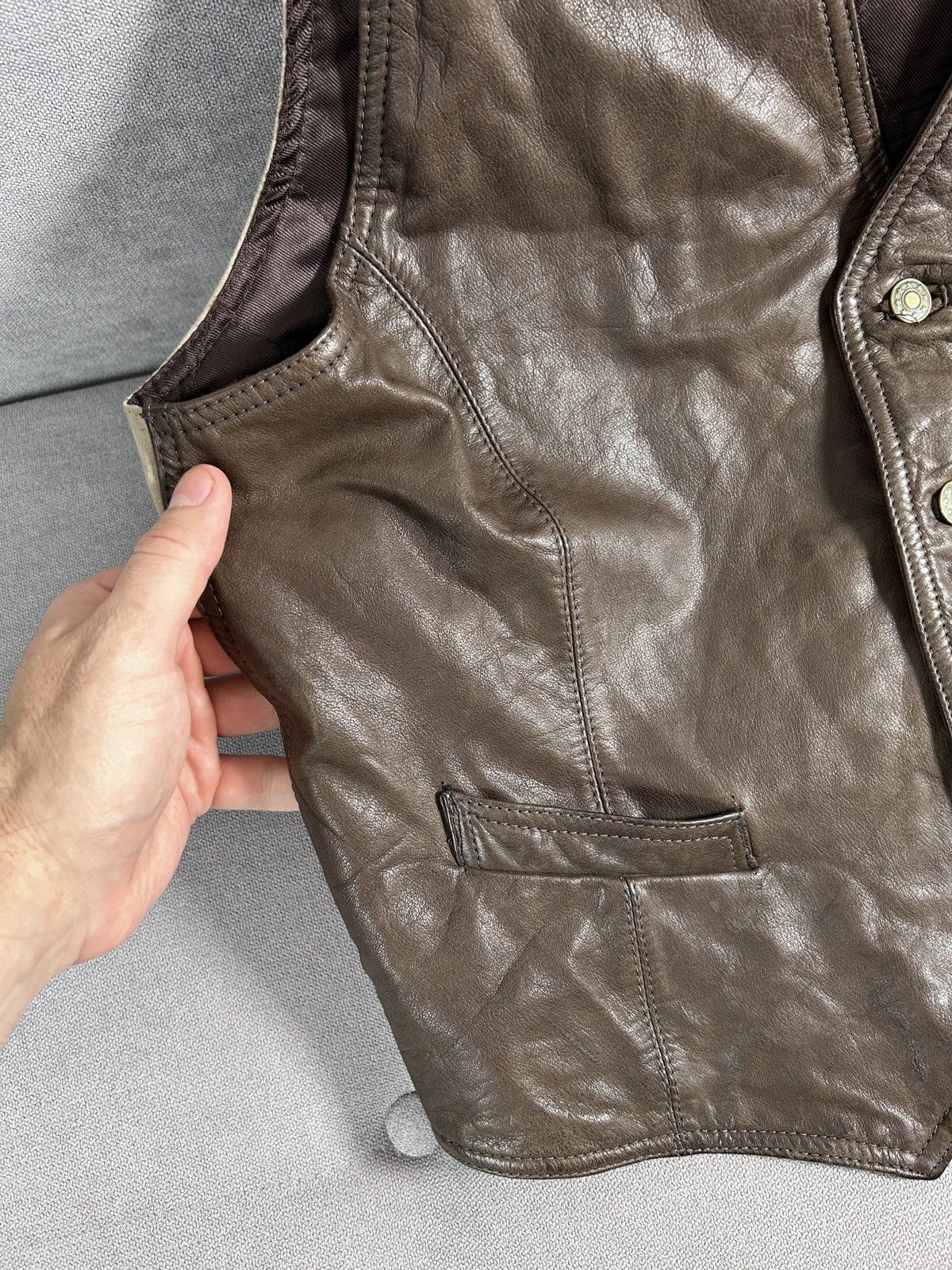 Vintage Vintage Western Leather Vest 90's Size US L / EU 52-54 / 3 - 4 Thumbnail
