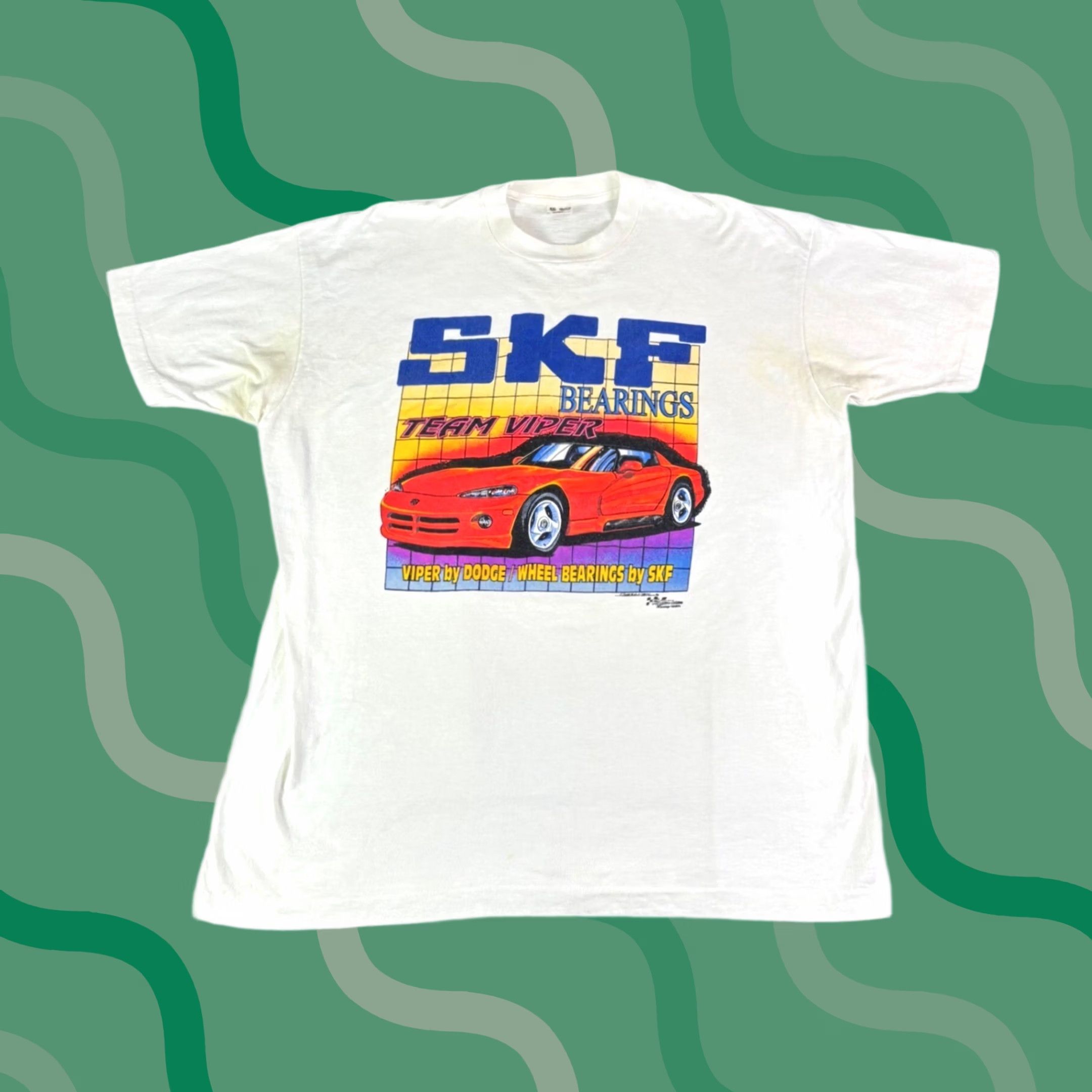 Fruit Of The Loom VINTAGE SKF Bearings Team Viper Dodge T Shirt Mens XXL White Graphic Tee 90s Size US XXL / EU 58 / 5 - 1 Thumbnail