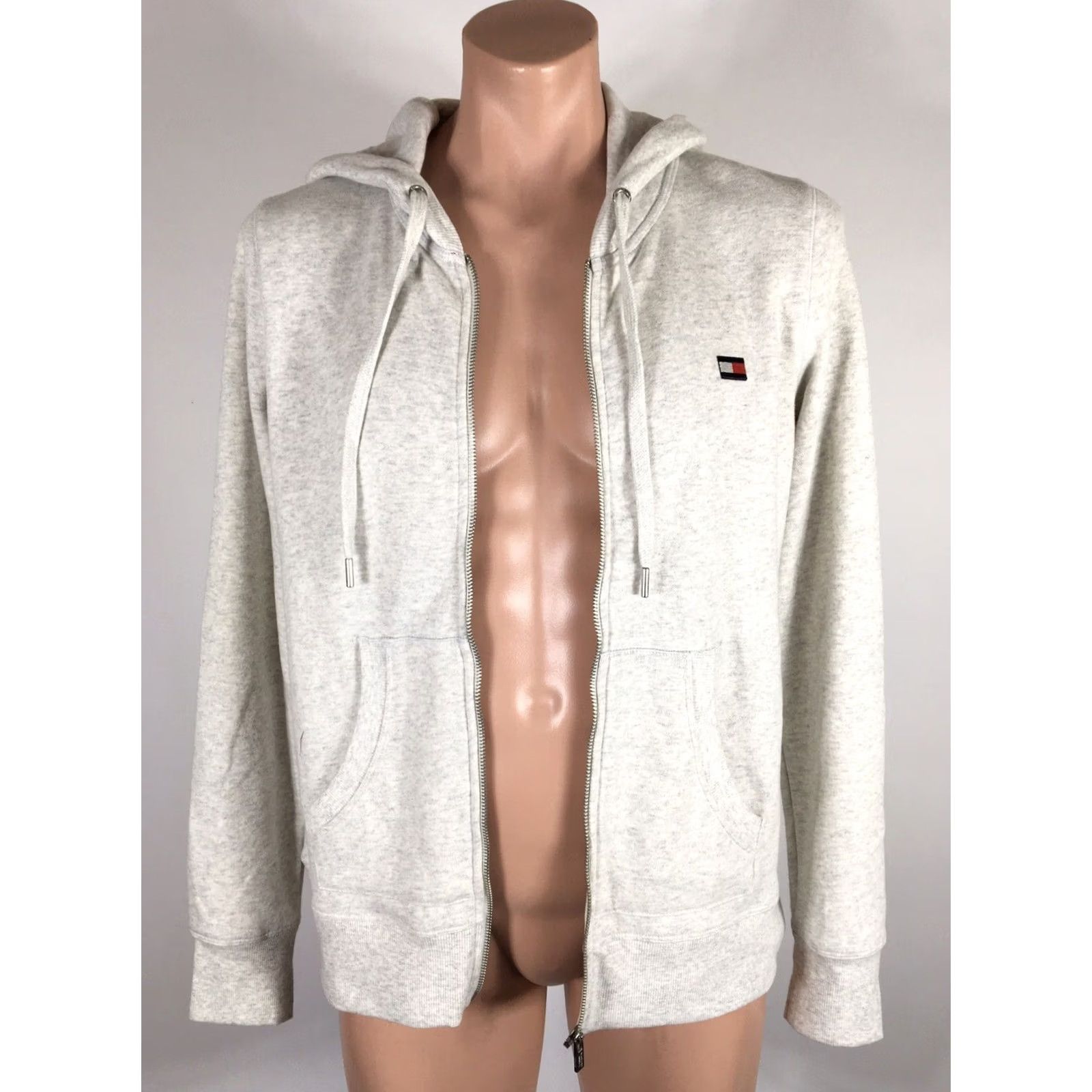 Tommy Hilfiger VINTAGE Tommy Hilfiger Hoodie Mens L Gray Full Zip Spell Out Sweatshirt NWT Size US L / EU 52-54 / 3 - 5 Thumbnail