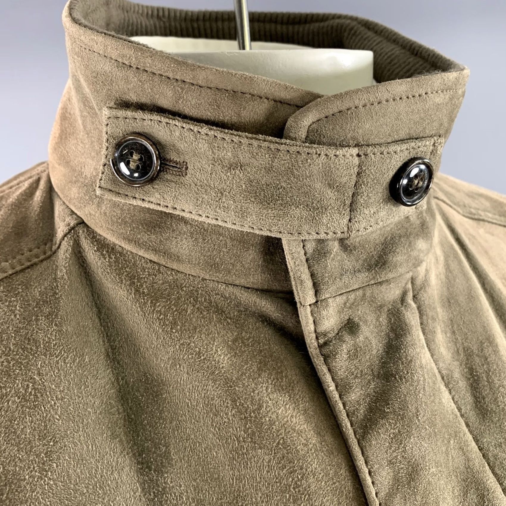 Loro Piana LORO PIANA Suede Field Jacket XXL Khaki Solid Size US XXL / EU 58 / 5 - 5 Thumbnail