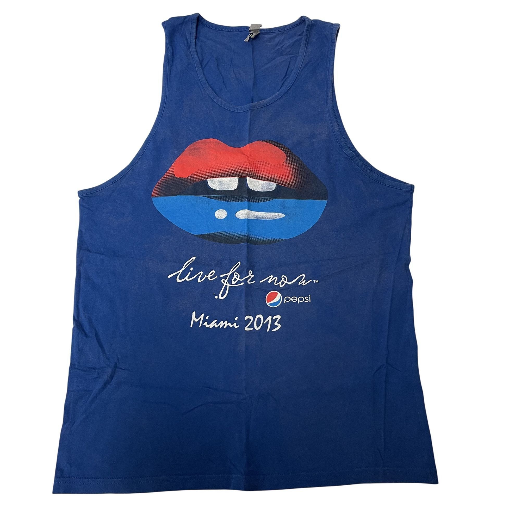 Next Level Vtg Style LIVE FOR NOW PEPSI Blue Miami Beach Lips Tank Top Size US M / EU 48-50 / 2 - 1 Thumbnail