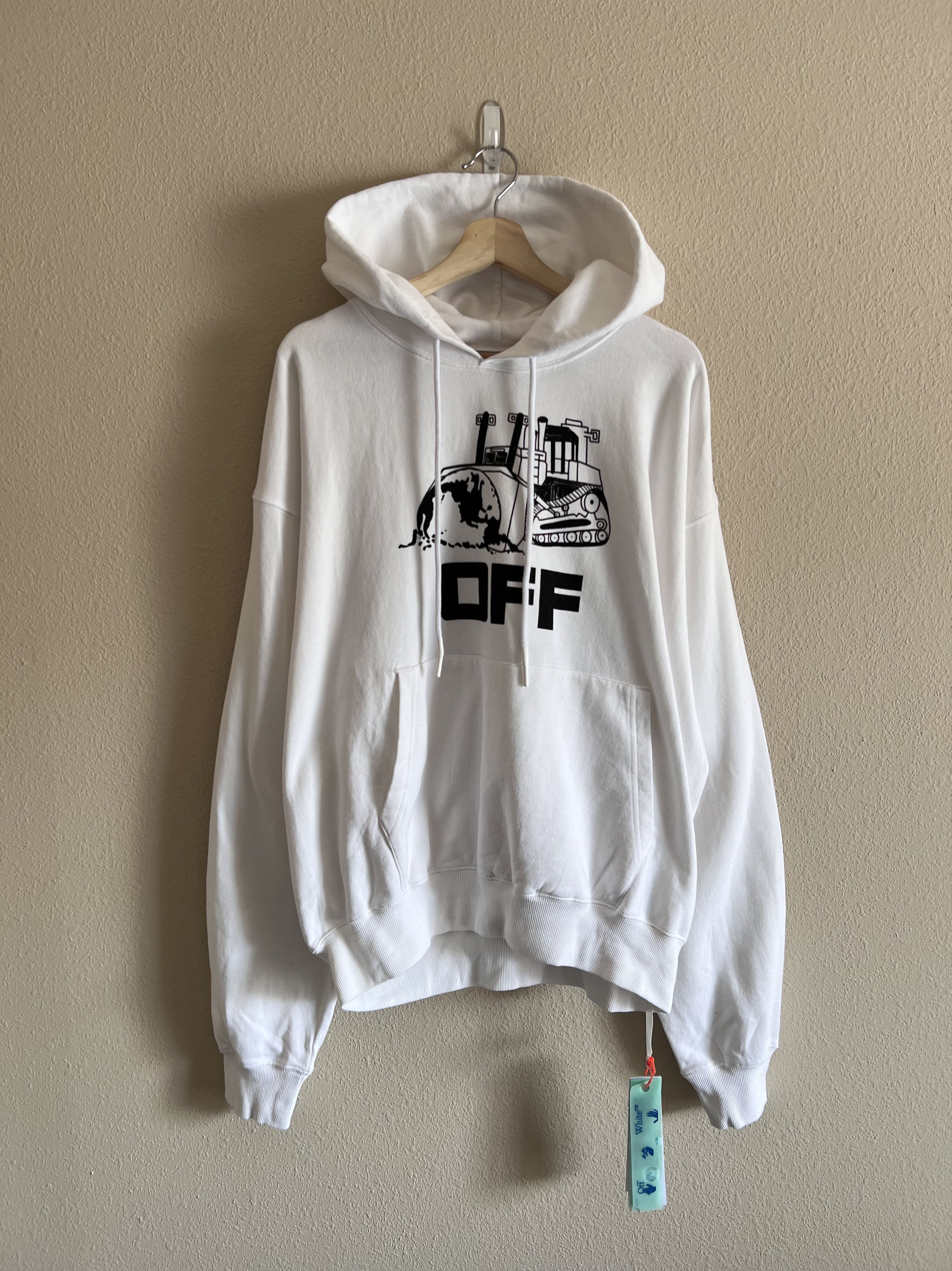 image of Off White World Caterpillar Over Hoodie In White, Men's (Size 2XL)