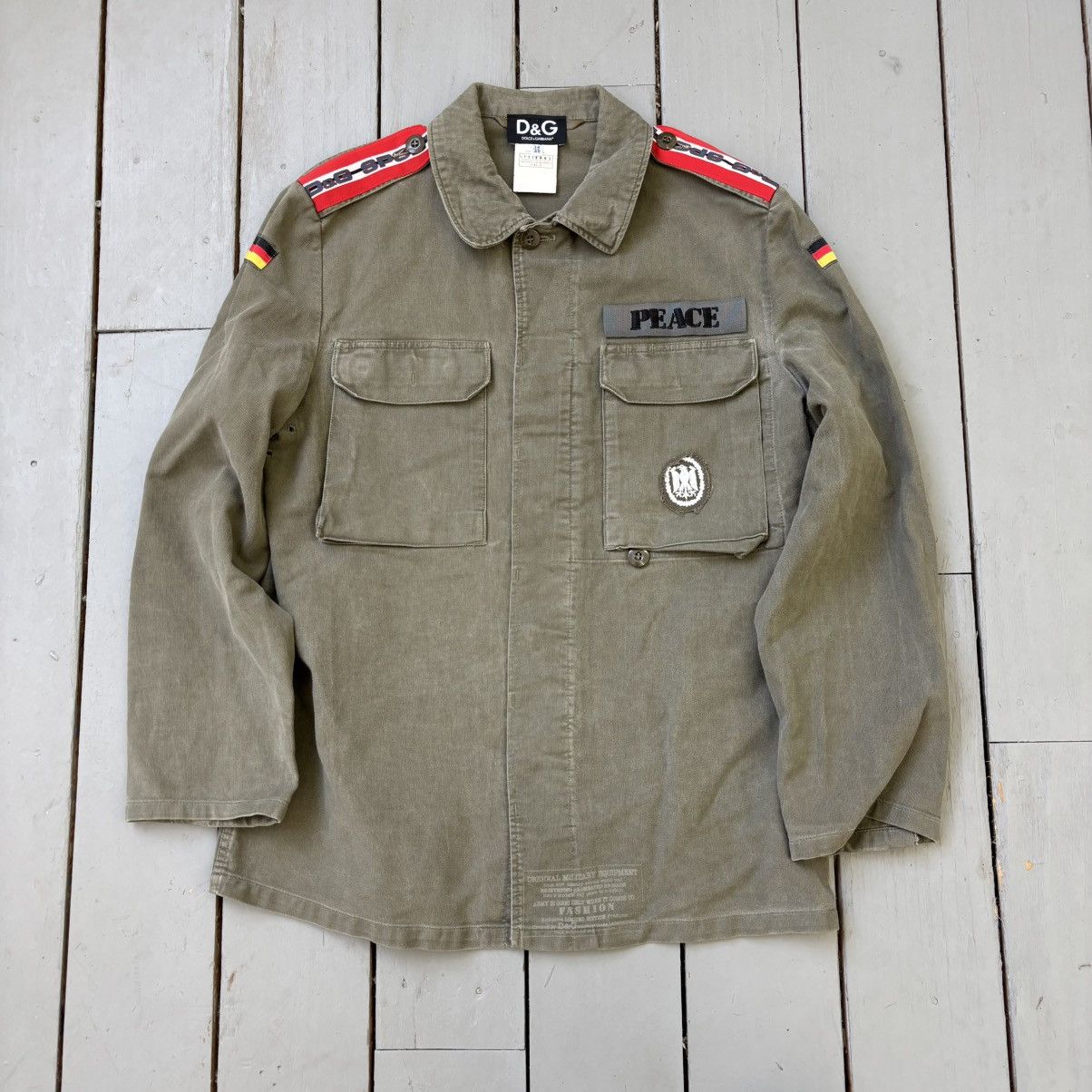 Dolce & Gabbana Vintage “Fight Only 4 Peace” Military Jacket Size US M / EU 48-50 / 2 - 1 Thumbnail