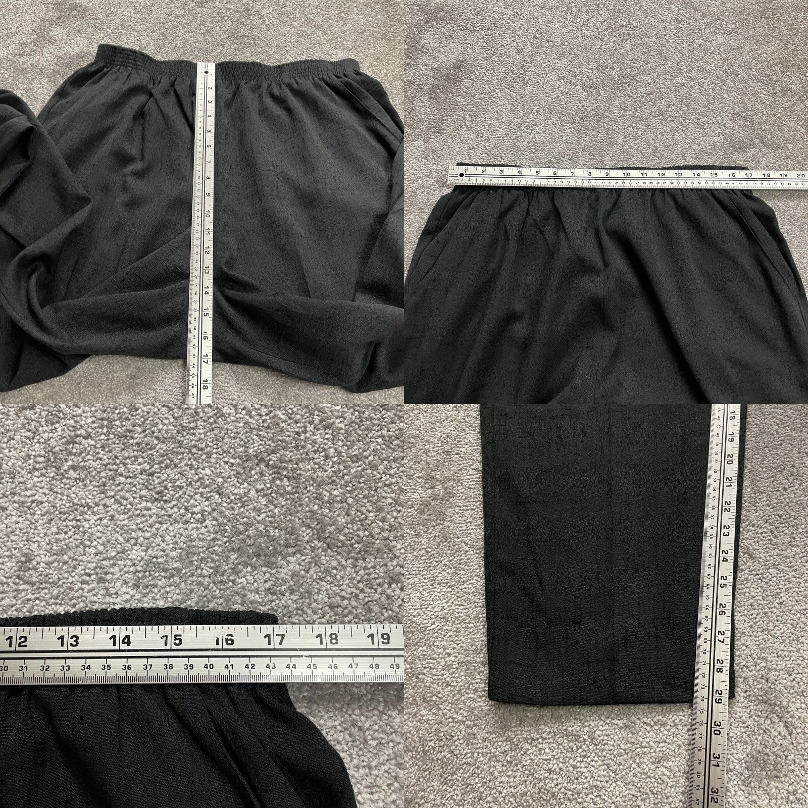 Vintage Briggs Dress Pants Women 22W Black Tapered Leg High Rise Elastic Waist 34x29 Size 40" / US 18 - 8 Thumbnail