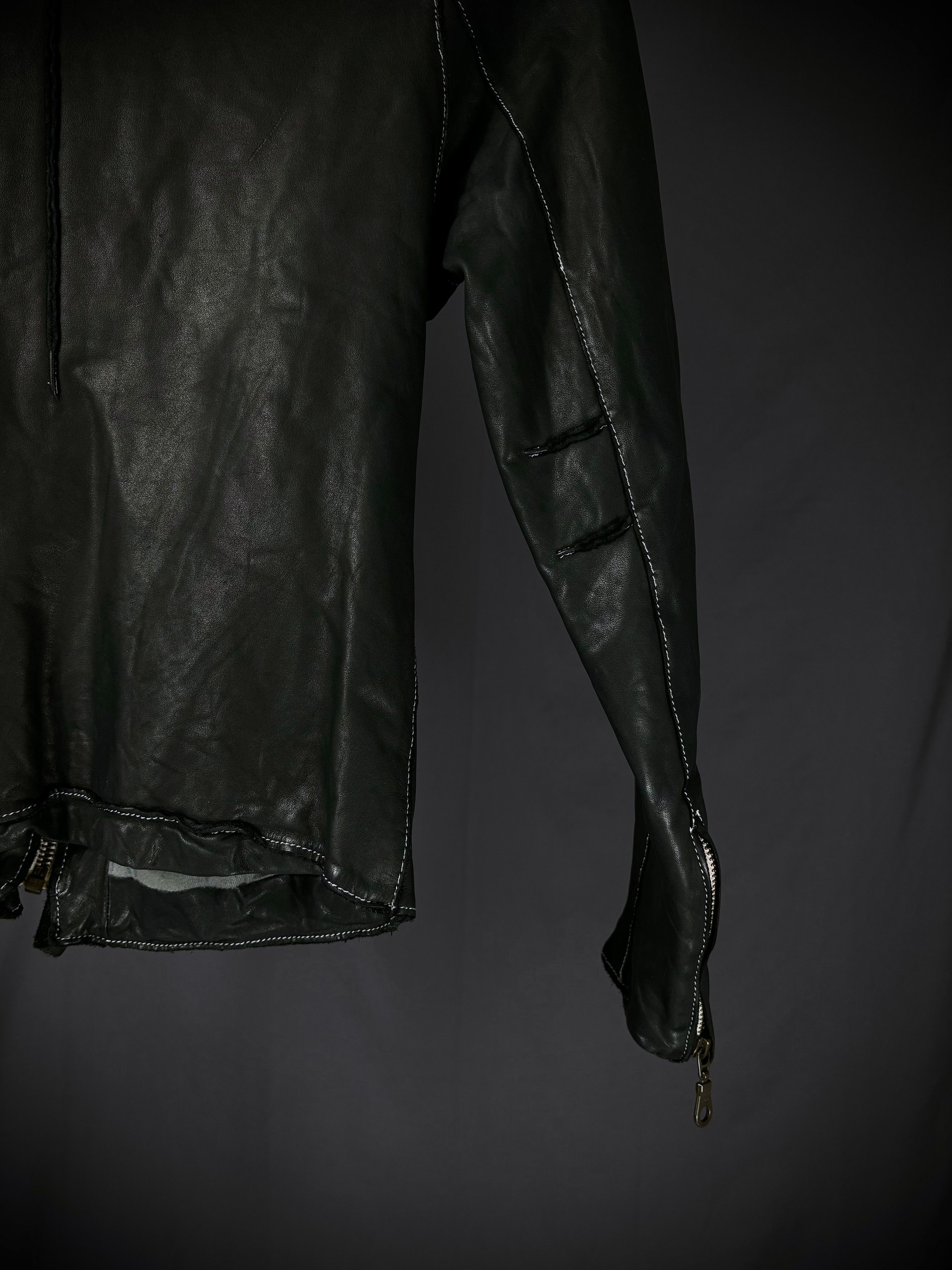 Japanese Brand Sisii Contrast Stitch Washable Leather Jacket Size XXS / US 00 / IT 34 - 9 Thumbnail